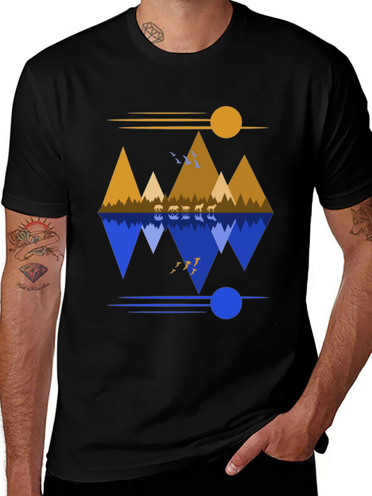Mountain Reflection Graphic Tee - Nature Inspired Design