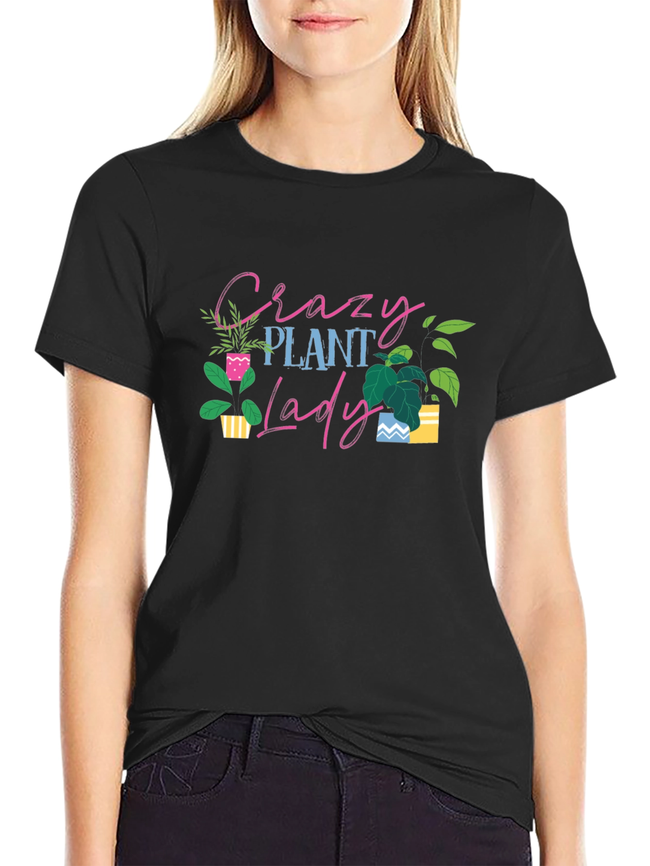 Crazy Plant Lady T-Shirt - Black Cotton Tee