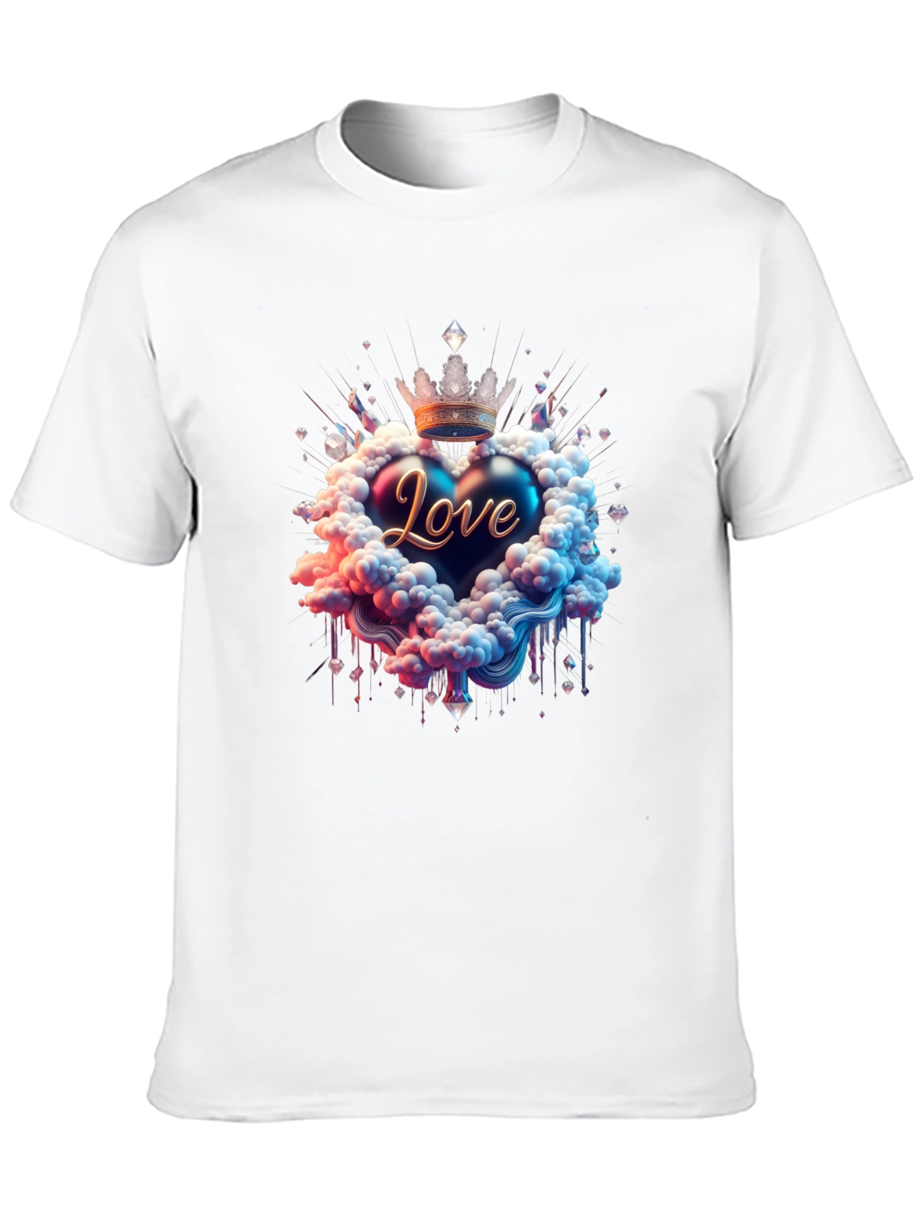 Love Heart Crown Graphic Tee - Black
