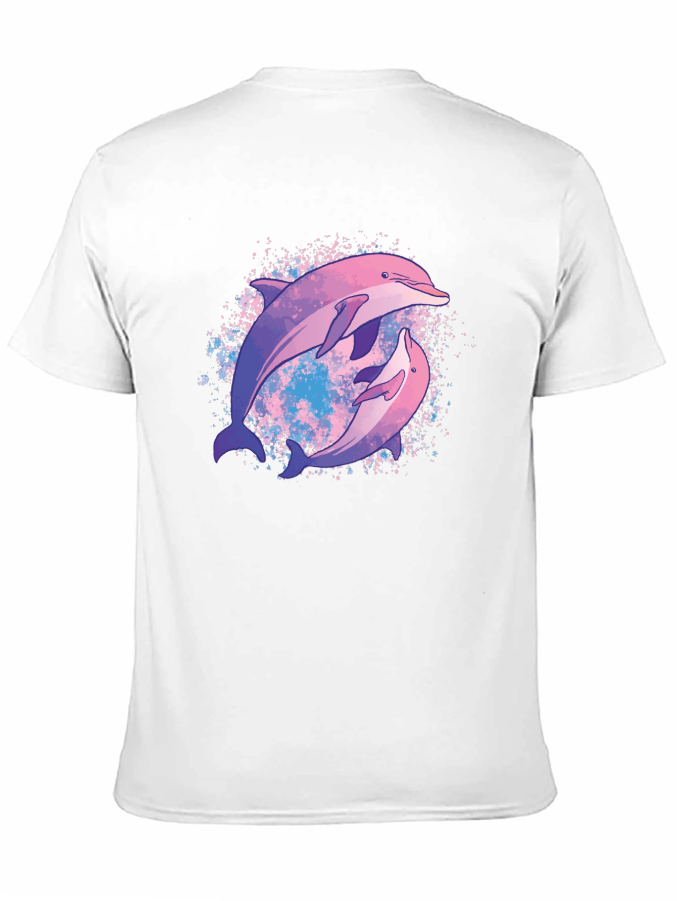 Dolphin Duo Graphic Tee - Black Cotton T-Shirt