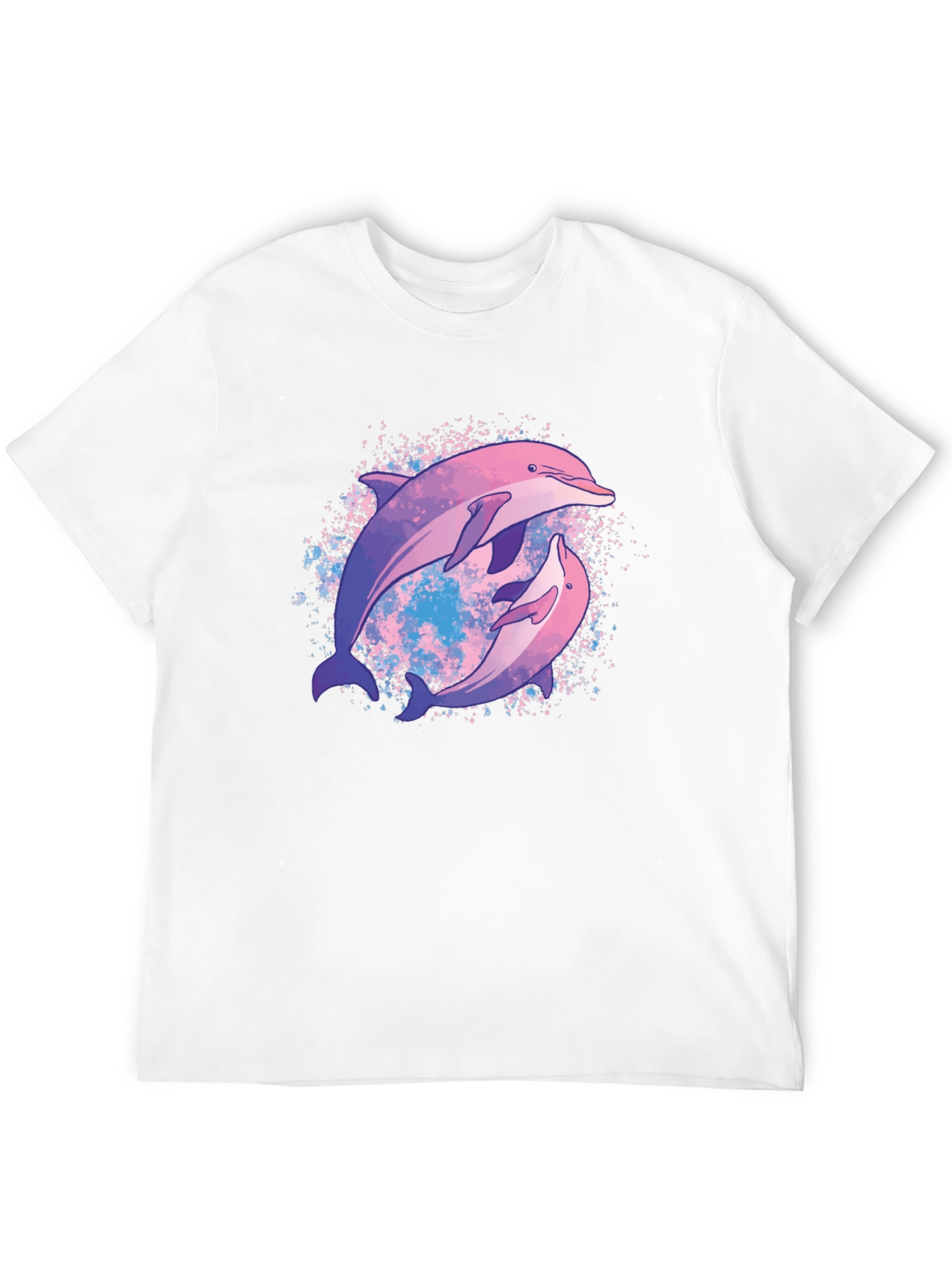 Dolphin Duo Graphic Tee - Black Cotton T-Shirt
