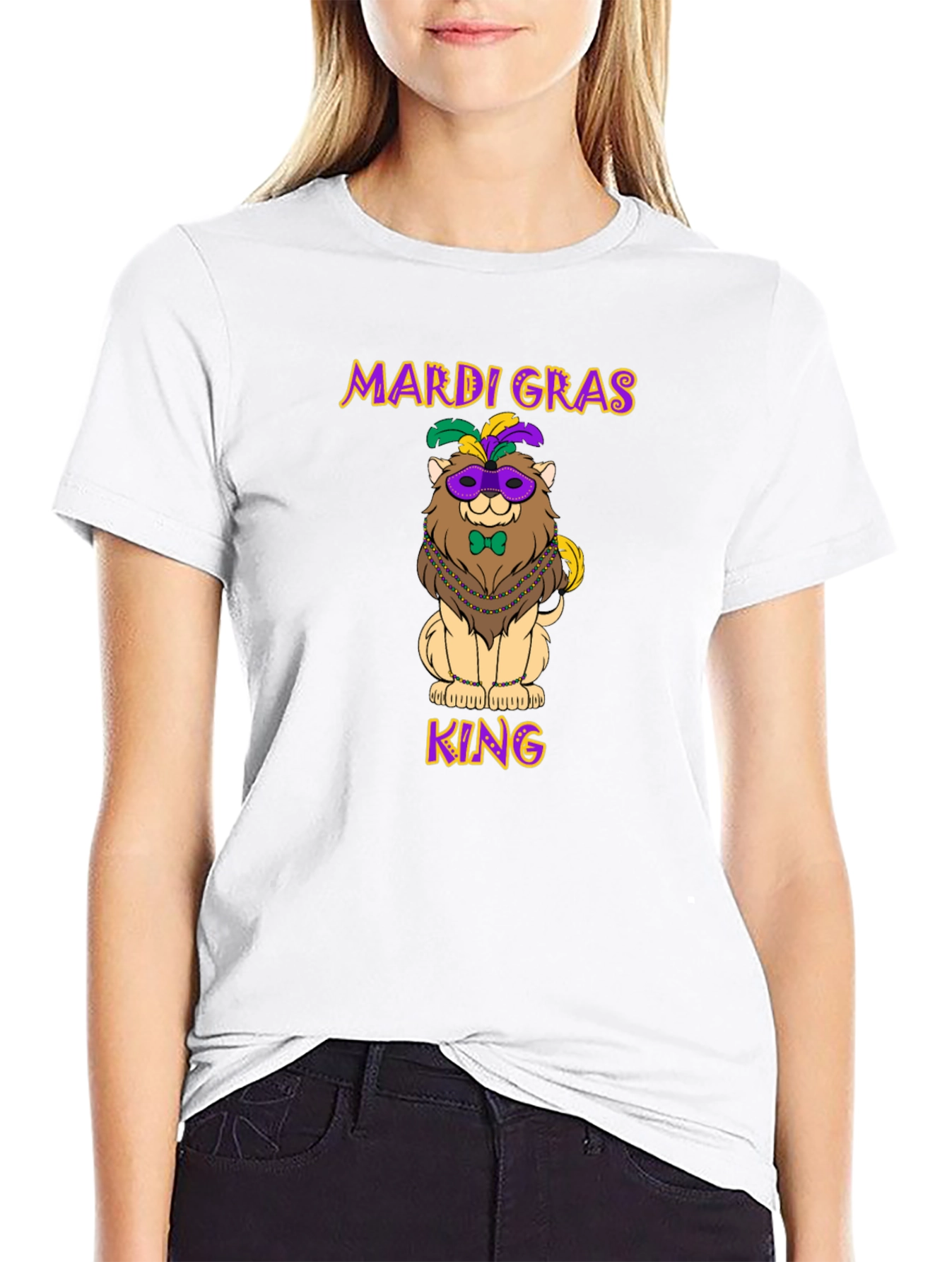 Mardi Gras Lion King Graphic T-Shirt
