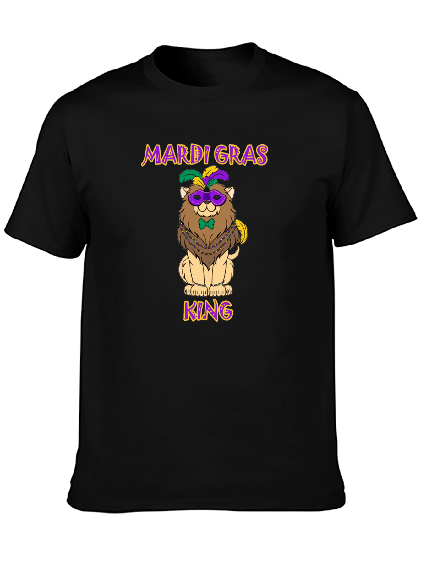 Mardi Gras Lion King Graphic T-Shirt