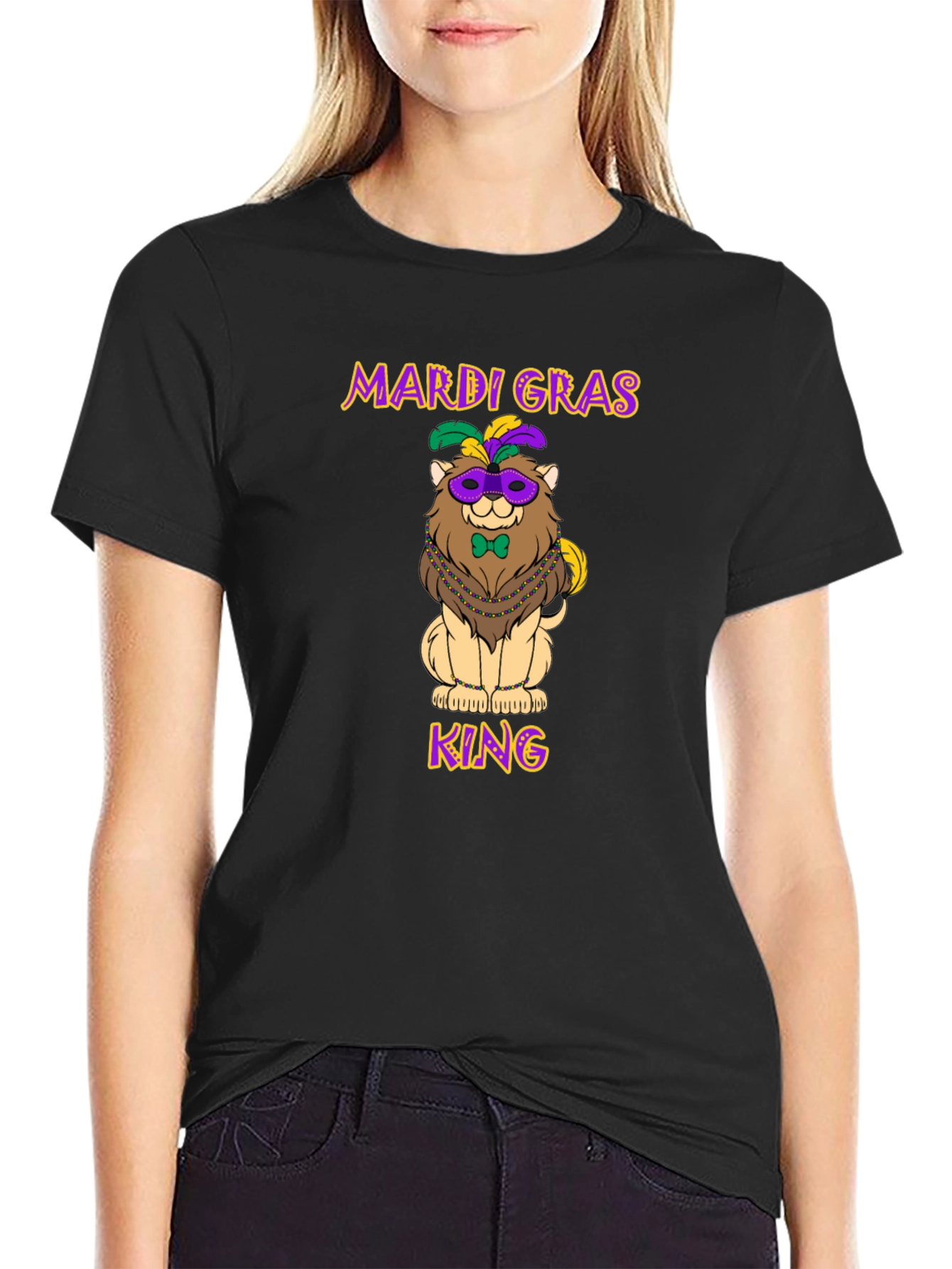 Mardi Gras Lion King Graphic T-Shirt