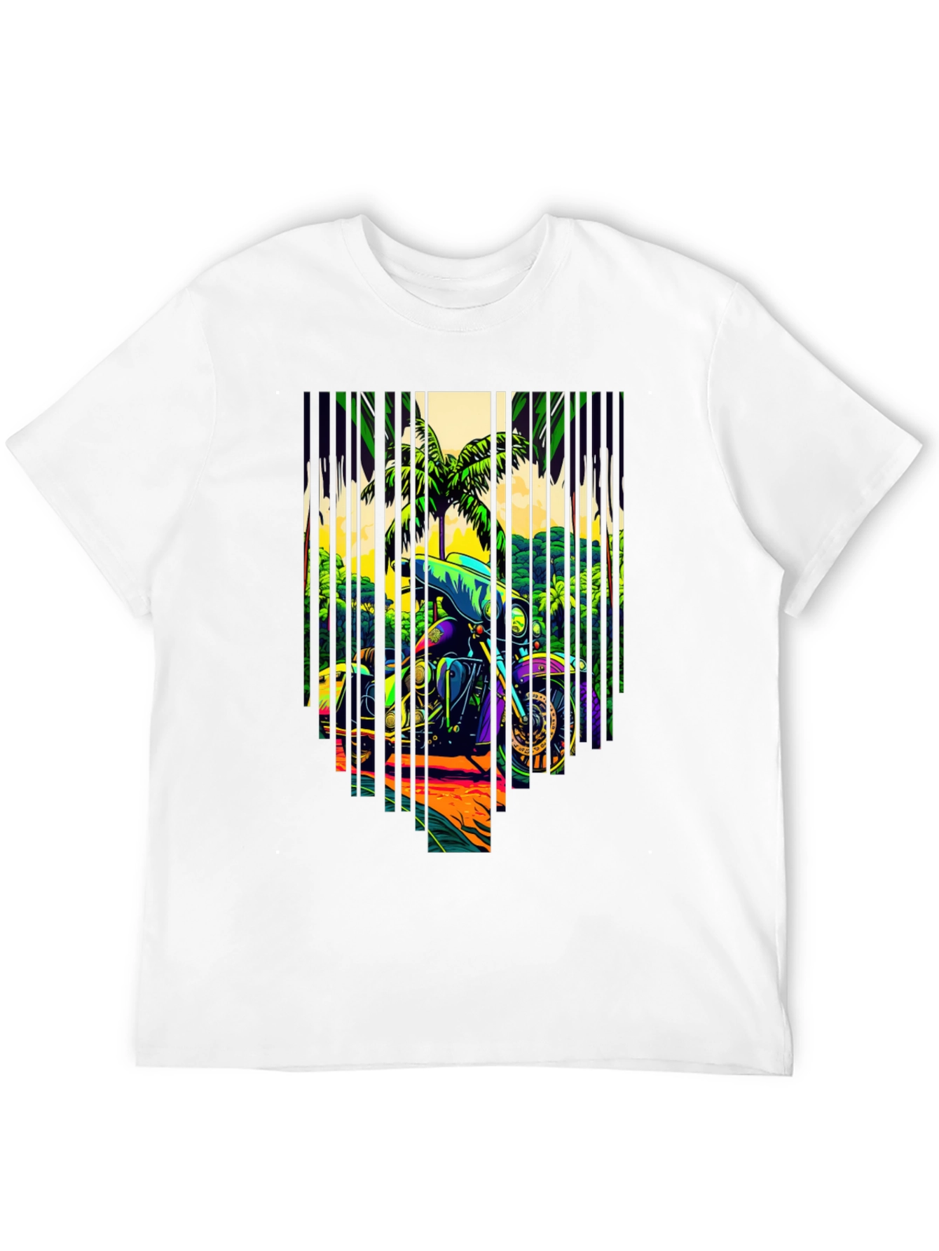 Motorcycle Graphic Tee - Tropical Ride Design