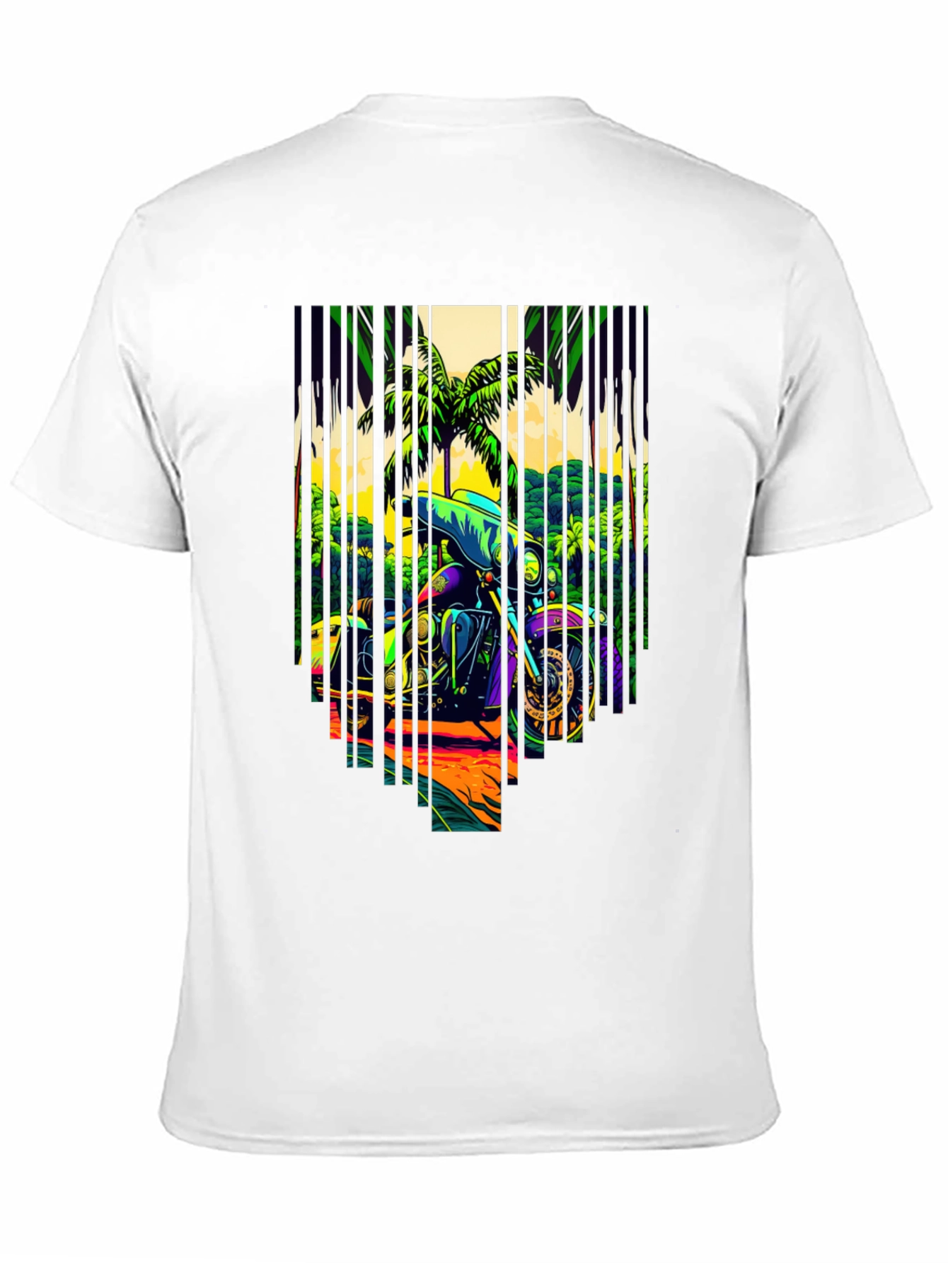 Motorcycle Graphic Tee - Tropical Ride Design