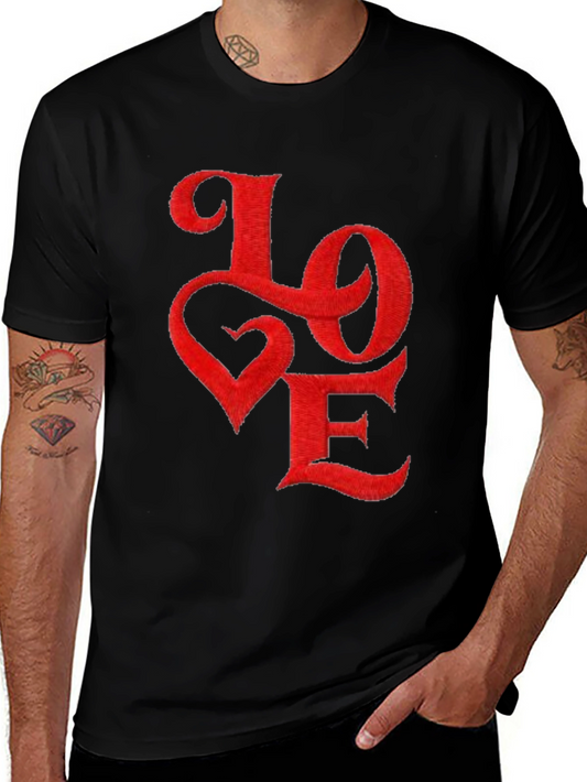 Love Embroidered Graphic Tee - Soft Cotton Blend