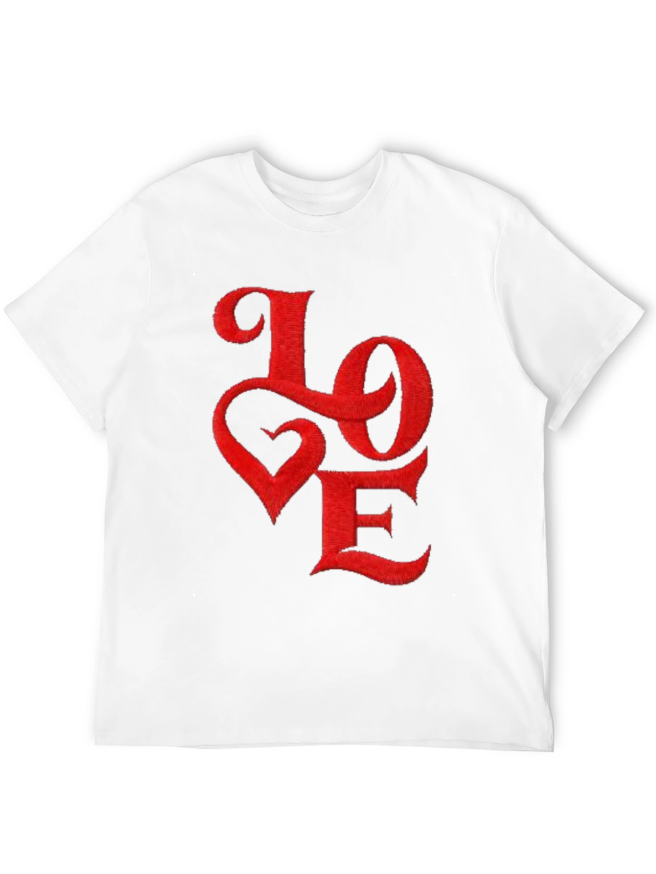 Love Embroidered Graphic Tee - Soft Cotton Blend