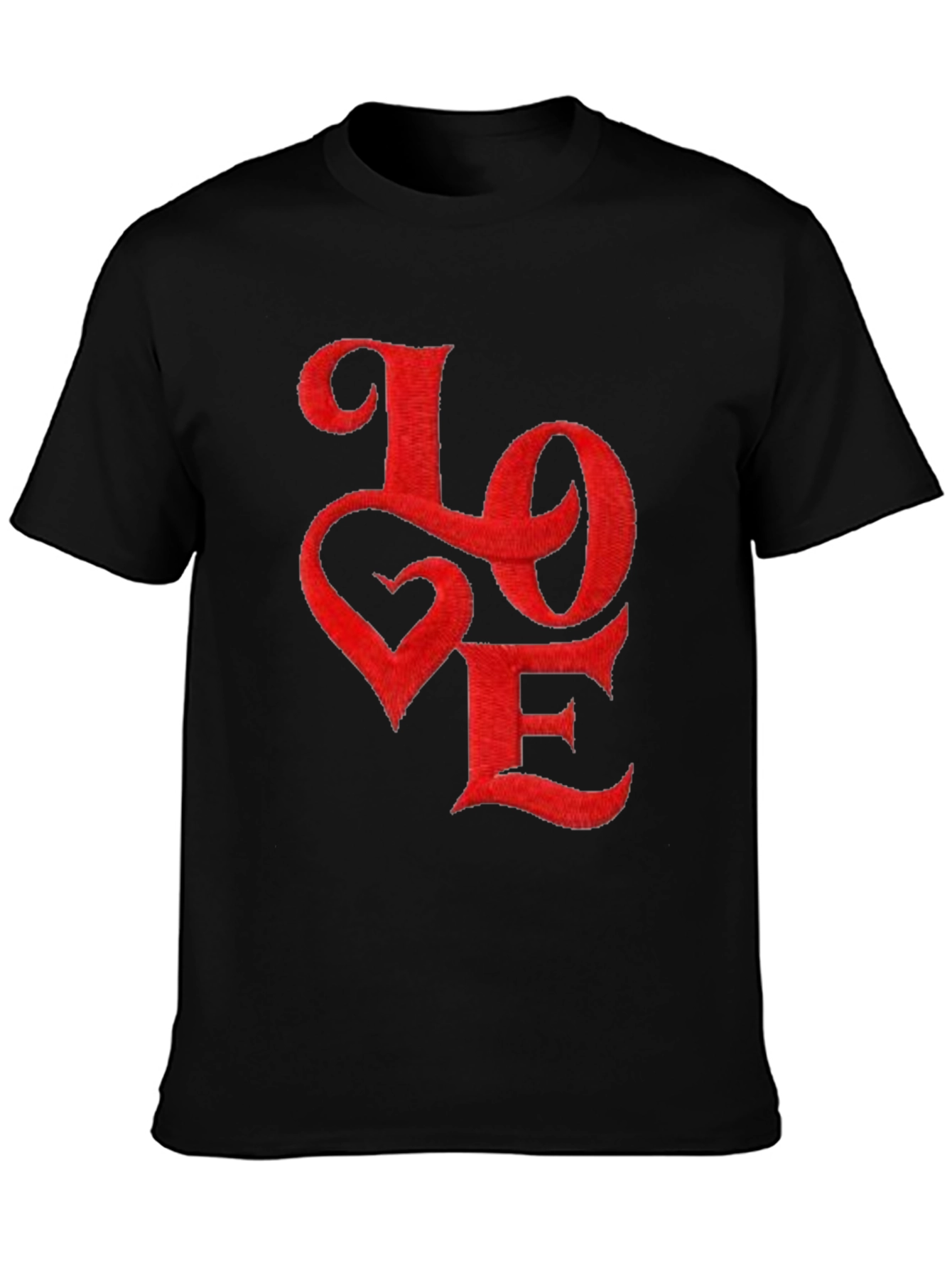 Love Embroidered Graphic Tee - Soft Cotton Blend