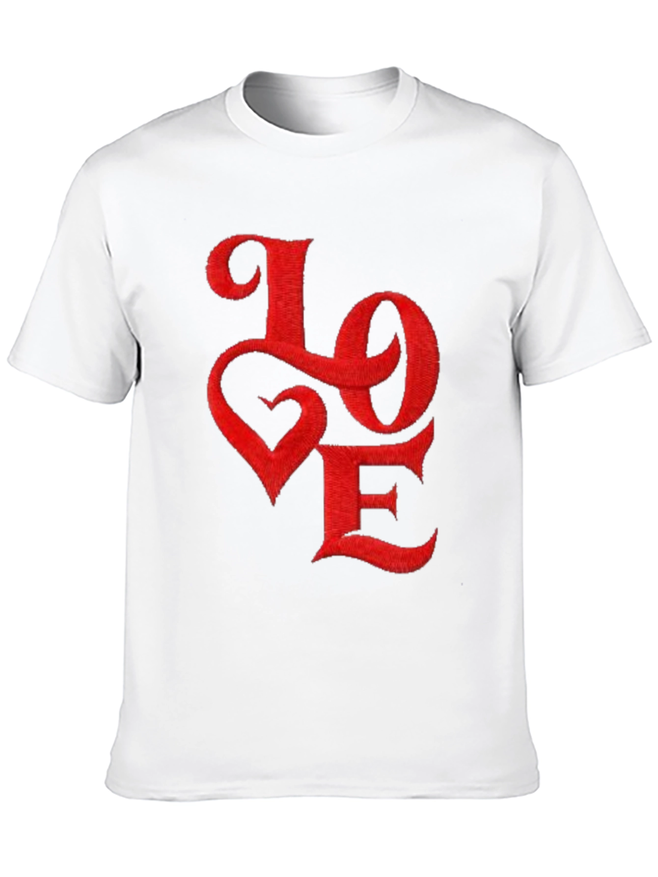 Love Embroidered Graphic Tee - Soft Cotton Blend