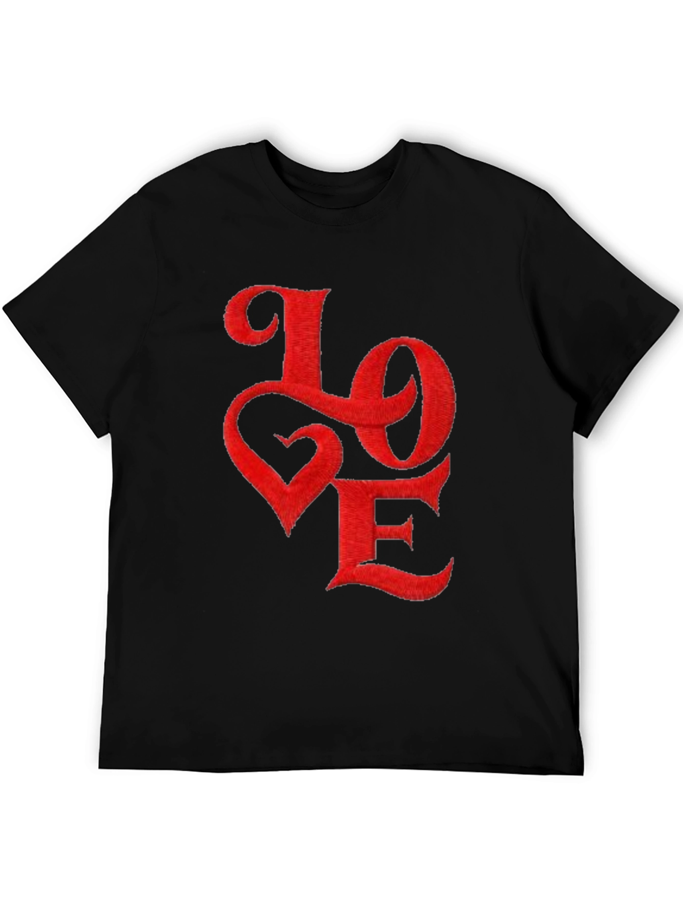 Love Embroidered Graphic Tee - Soft Cotton Blend