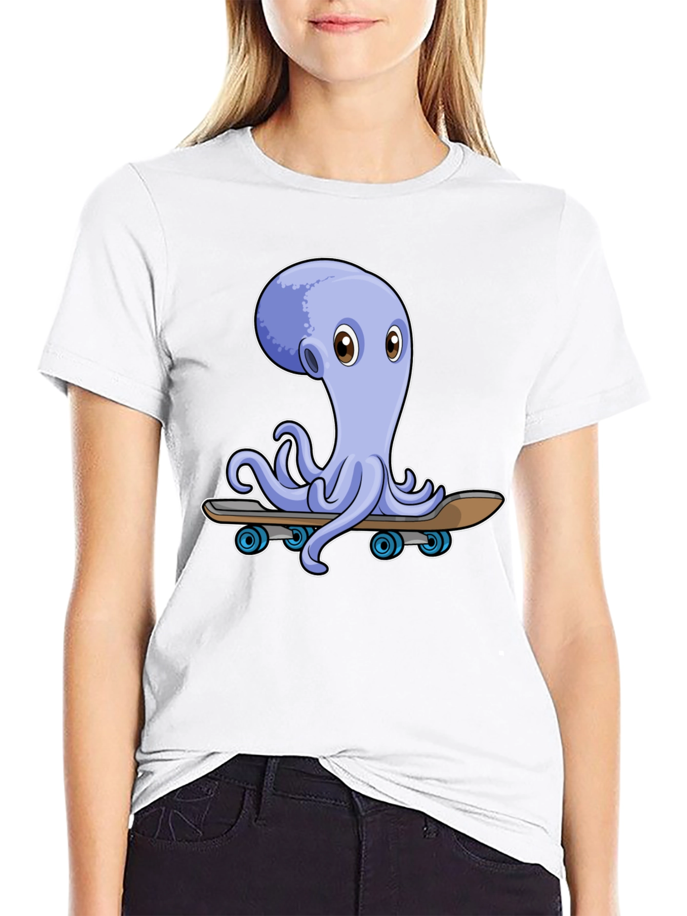 Octopus Skateboard Graphic Tee - Unique Design