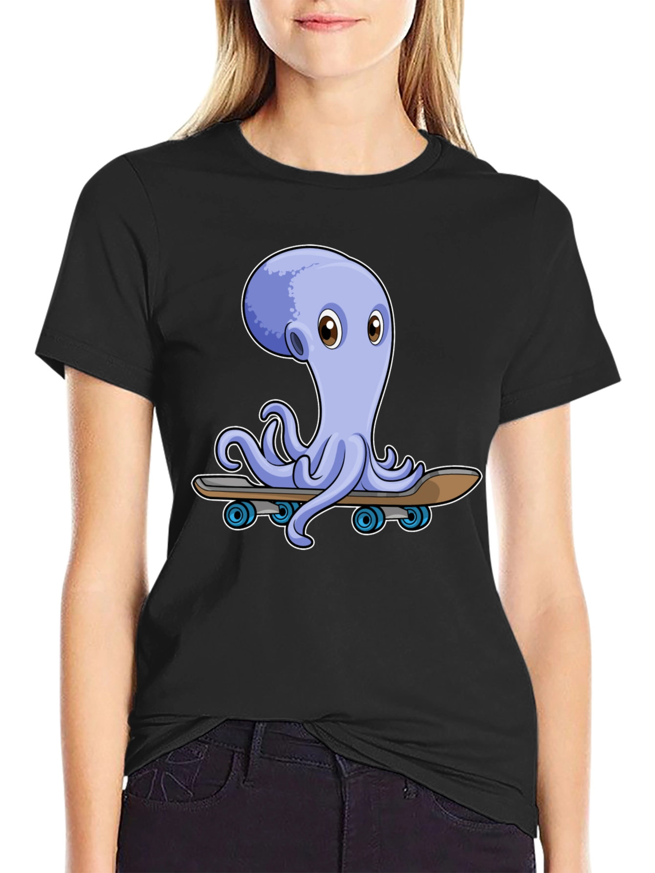 Octopus Skateboard Graphic Tee - Unique Design