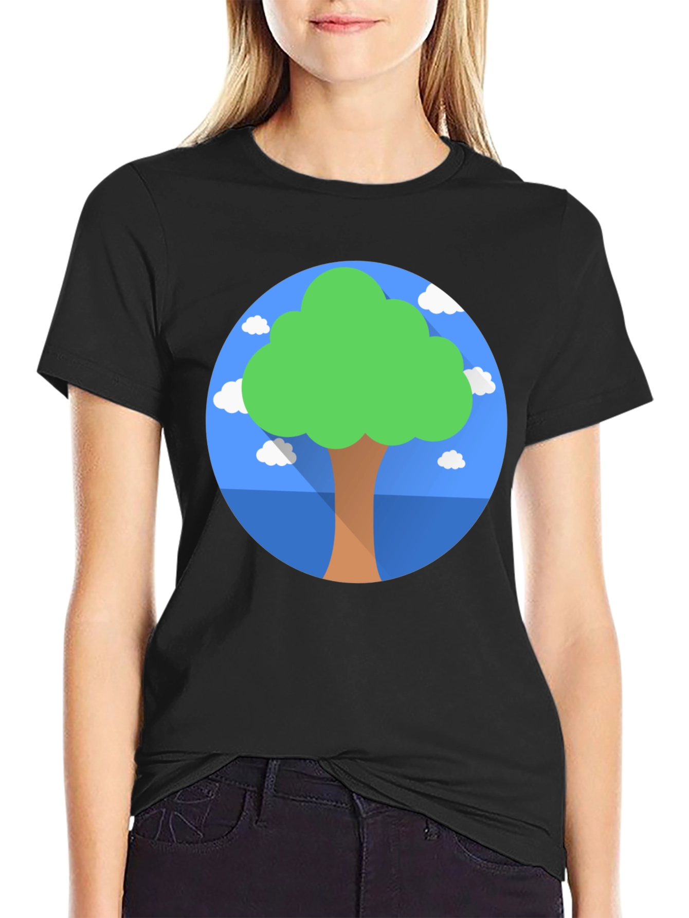 Nature Lover Tee: Tree Graphic Black T-Shirt