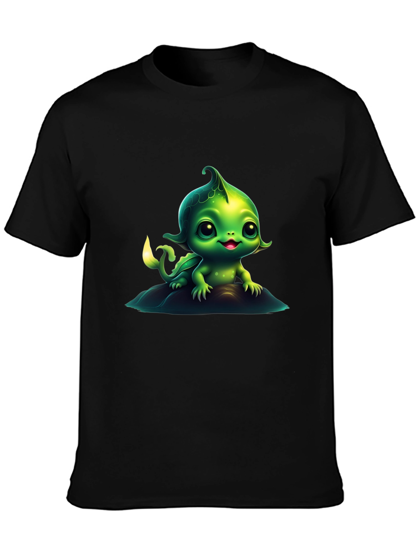Cute Green Creature Graphic Tee