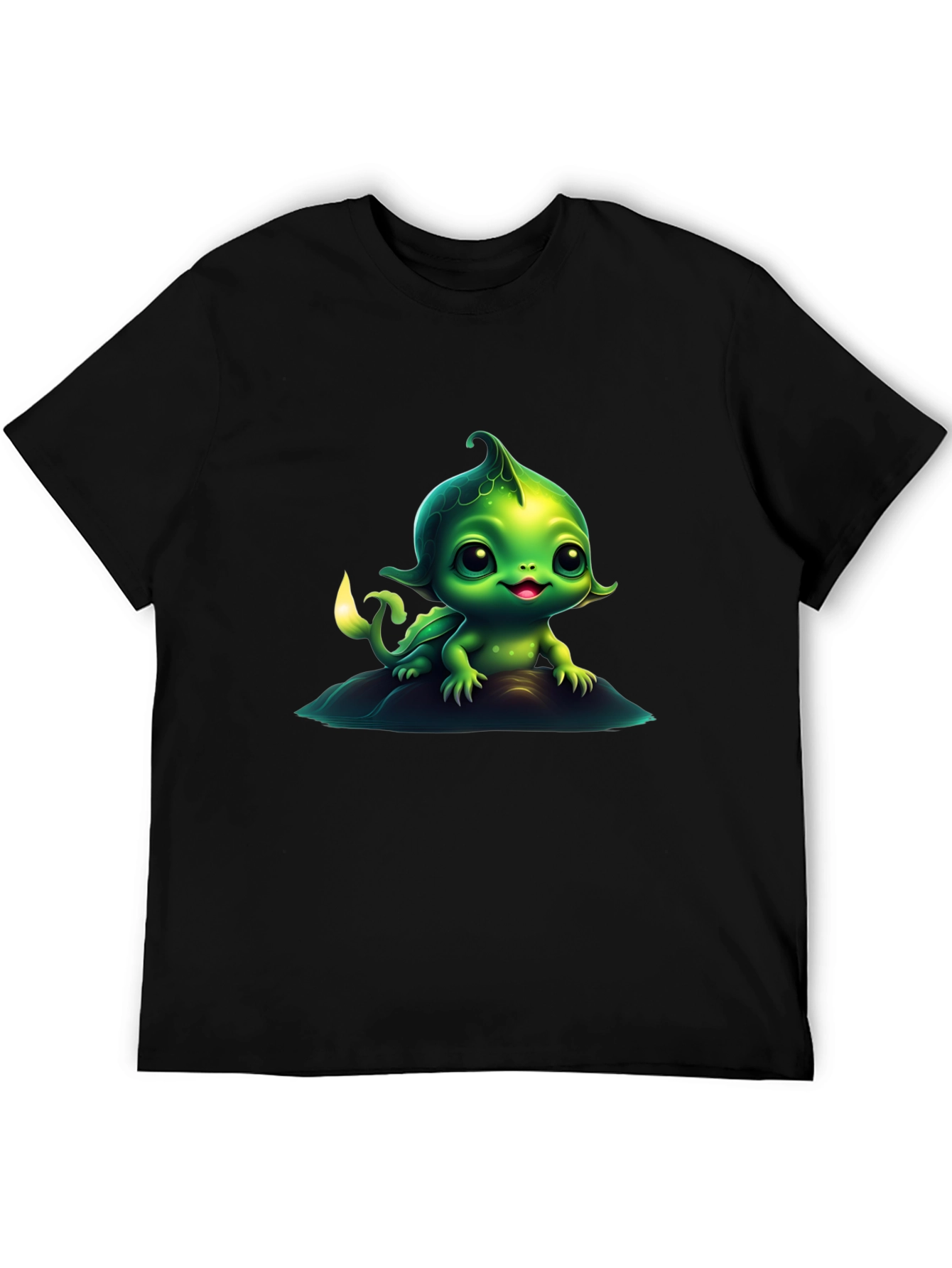 Cute Green Creature Graphic Tee