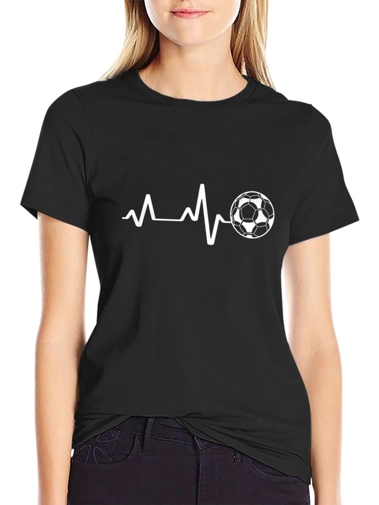 Soccer Heartbeat T-Shirt - Black Graphic Tee