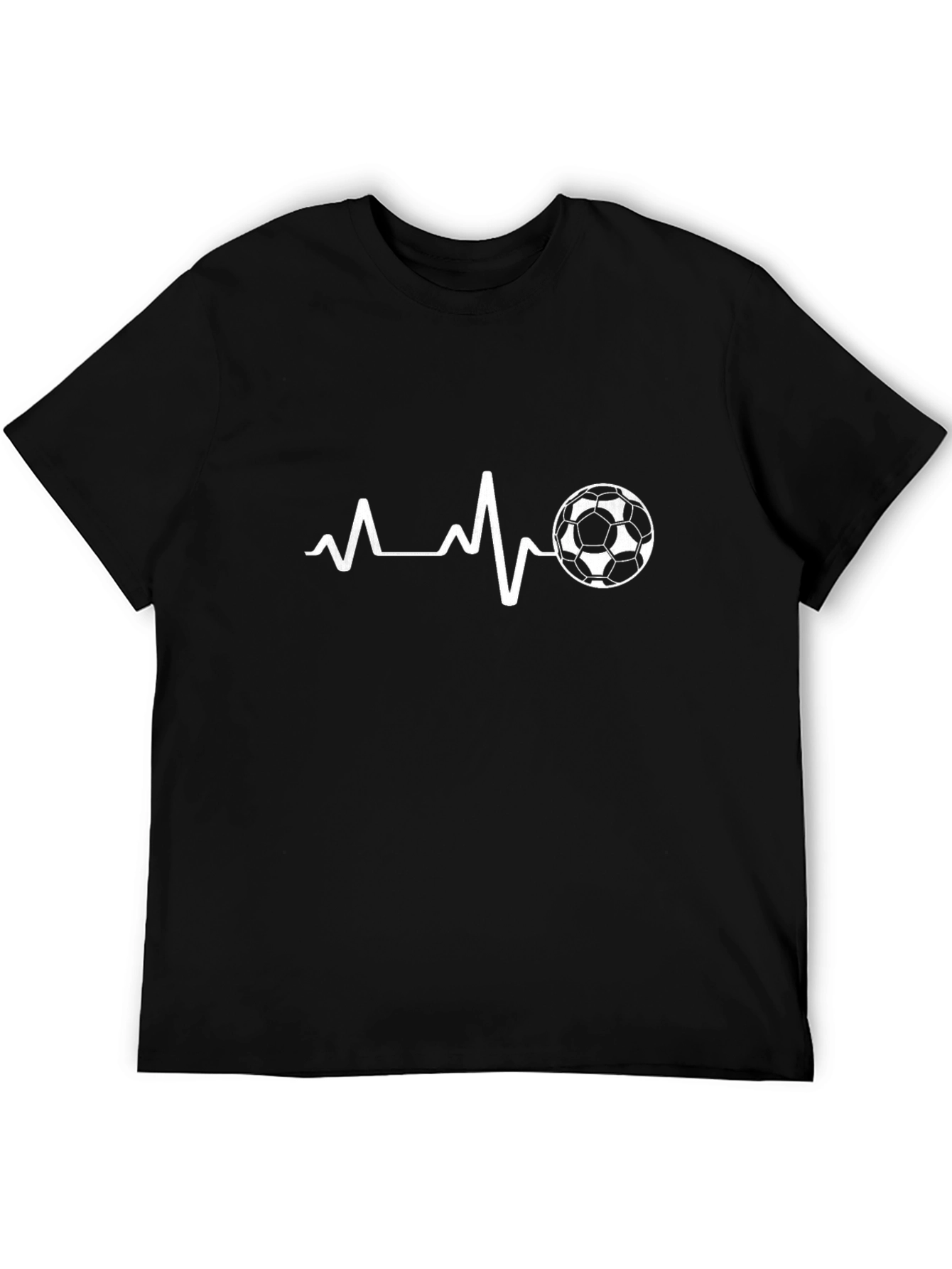 Soccer Heartbeat T-Shirt - Black Graphic Tee