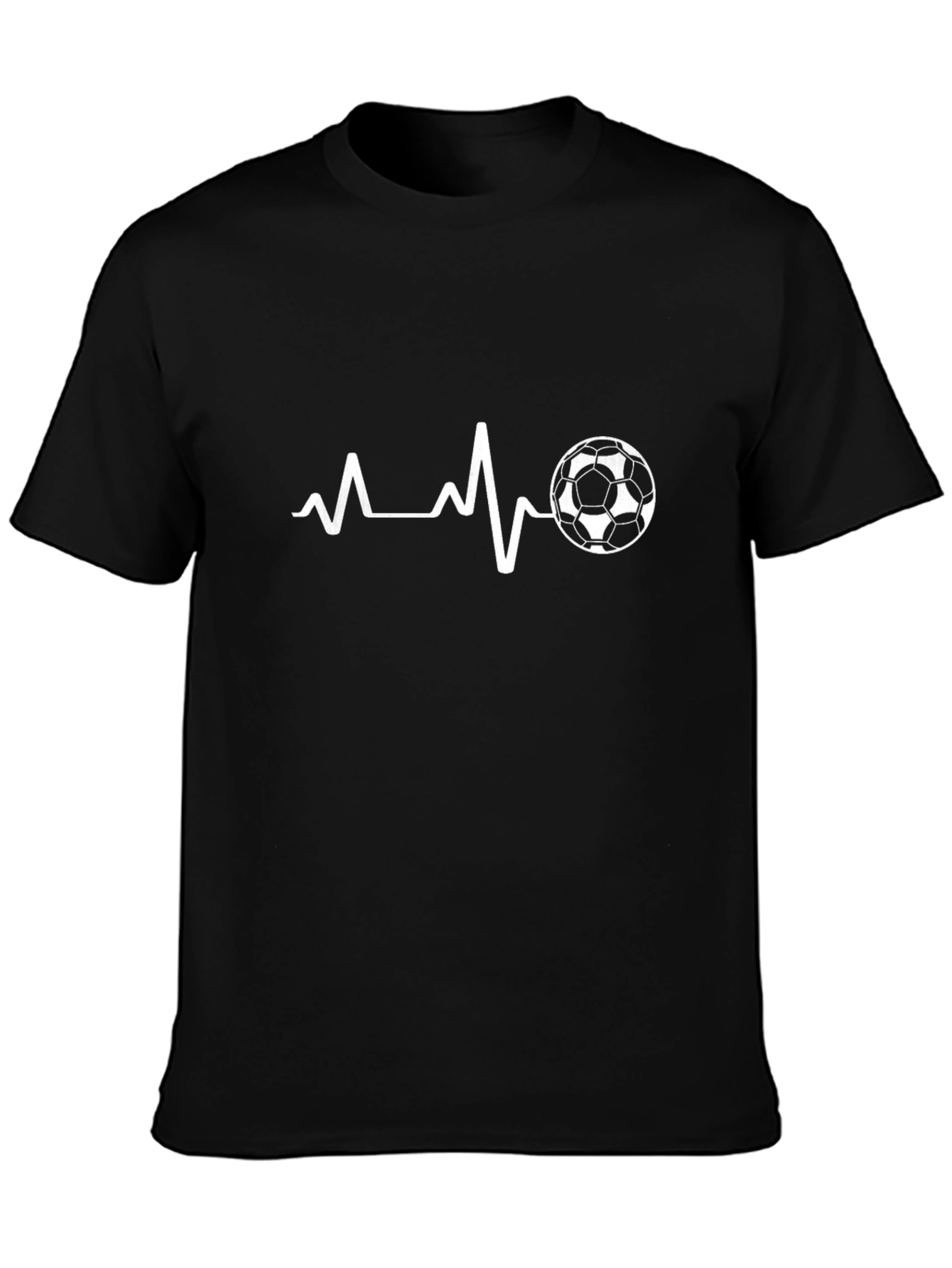 Soccer Heartbeat T-Shirt - Black Graphic Tee