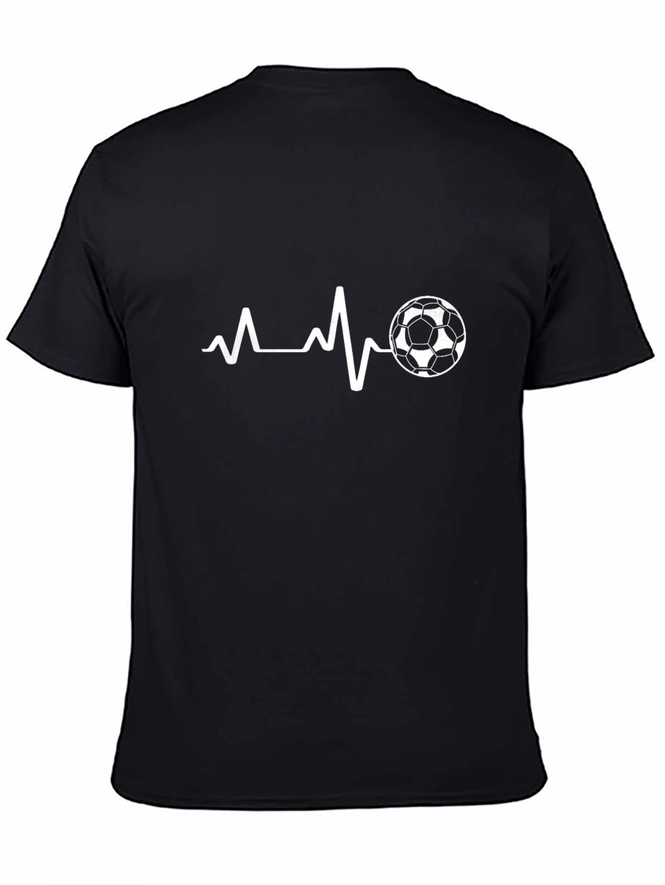 Soccer Heartbeat T-Shirt - Black Graphic Tee