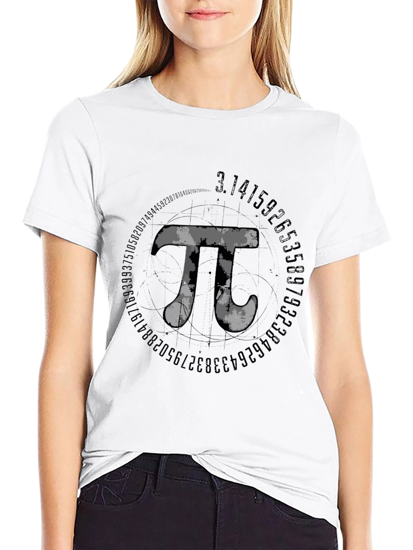 Math Pi Symbol Graphic Tee - Black