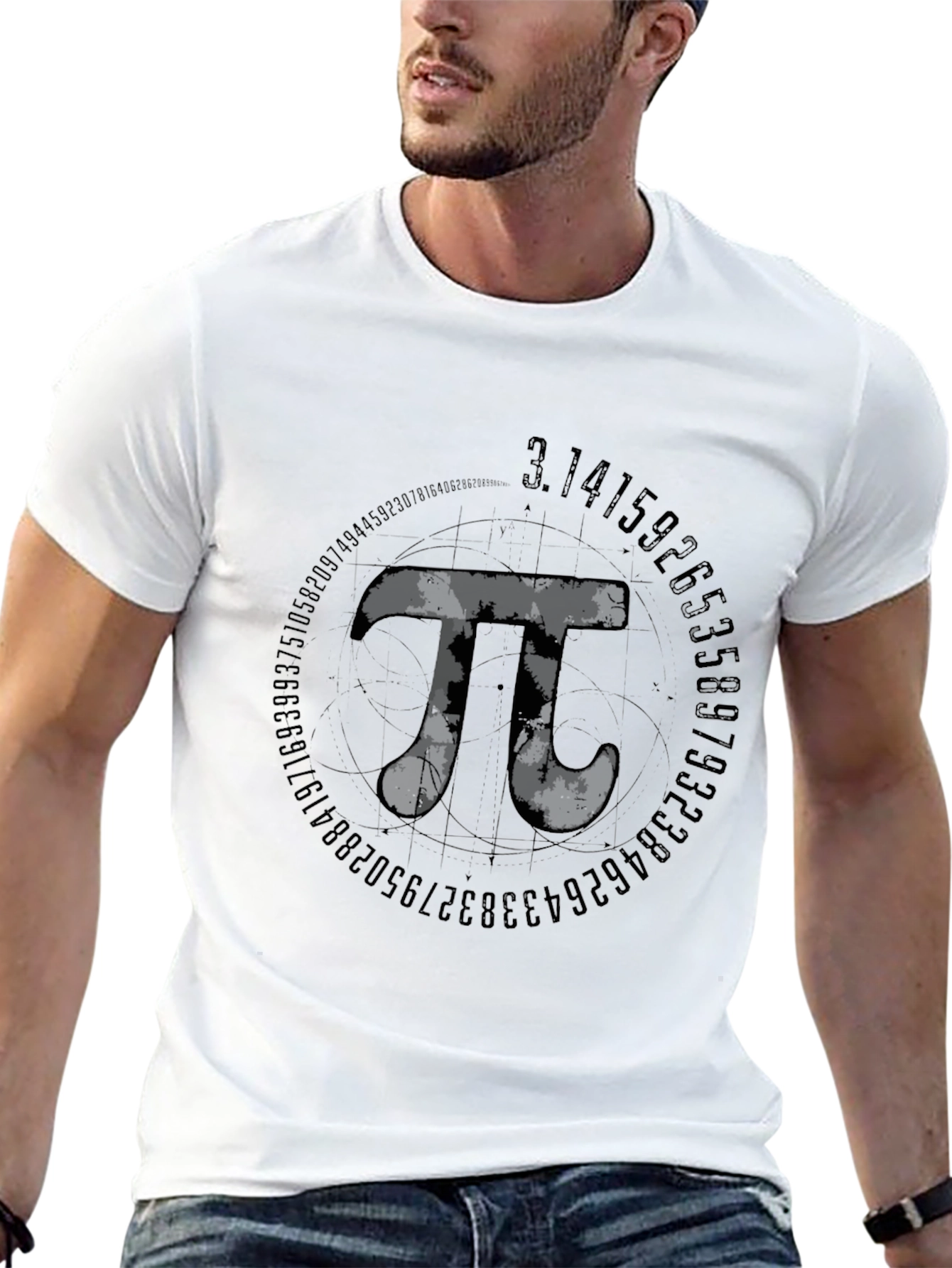 Math Pi Symbol Graphic Tee - Black