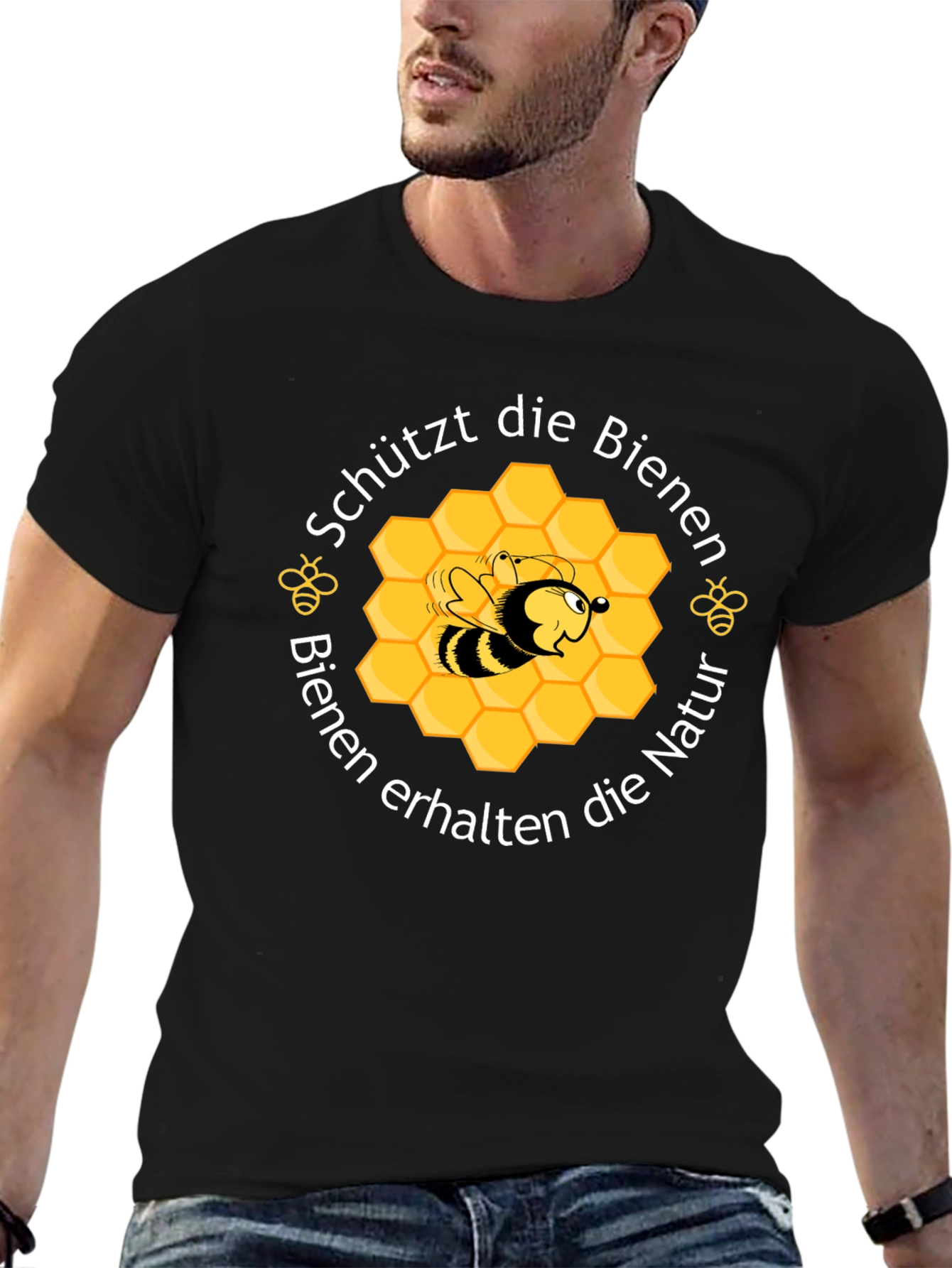 Save the Bees Graphic Tee - Black Cotton