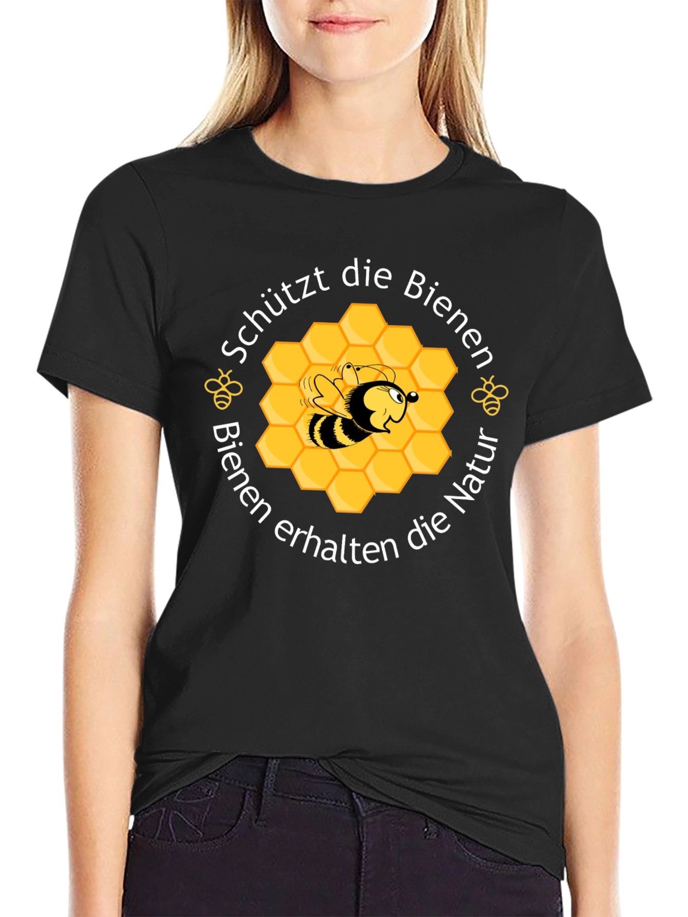 Save the Bees Graphic Tee - Black Cotton