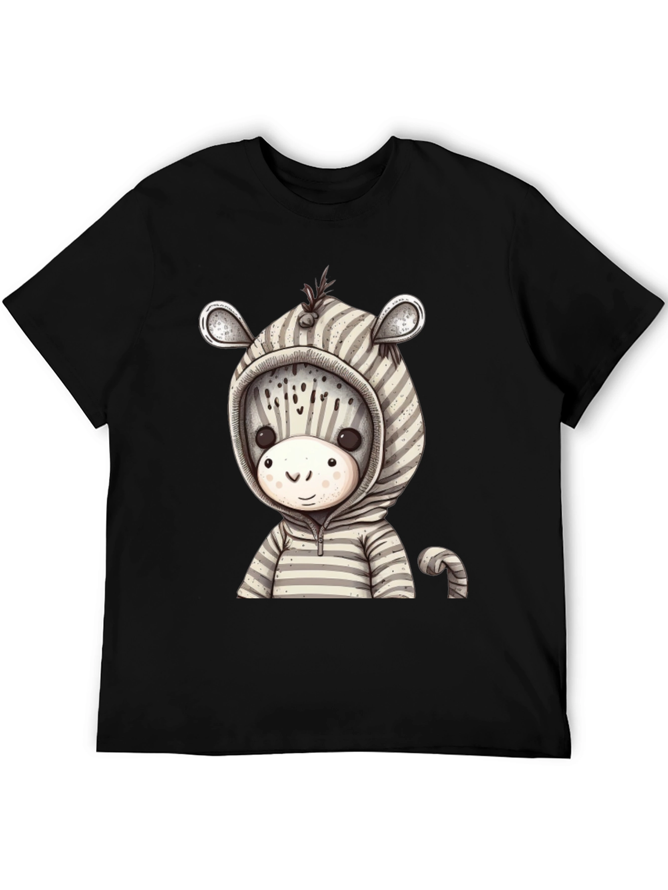 Zebra Hoodie T-Shirt: Cute Cartoon Animal Tee