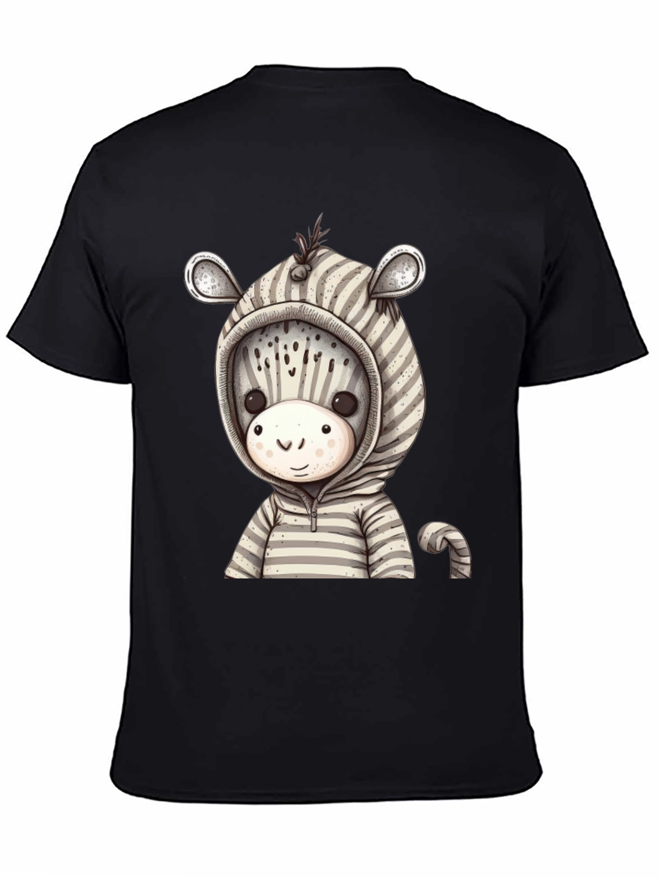 Zebra Hoodie T-Shirt: Cute Cartoon Animal Tee