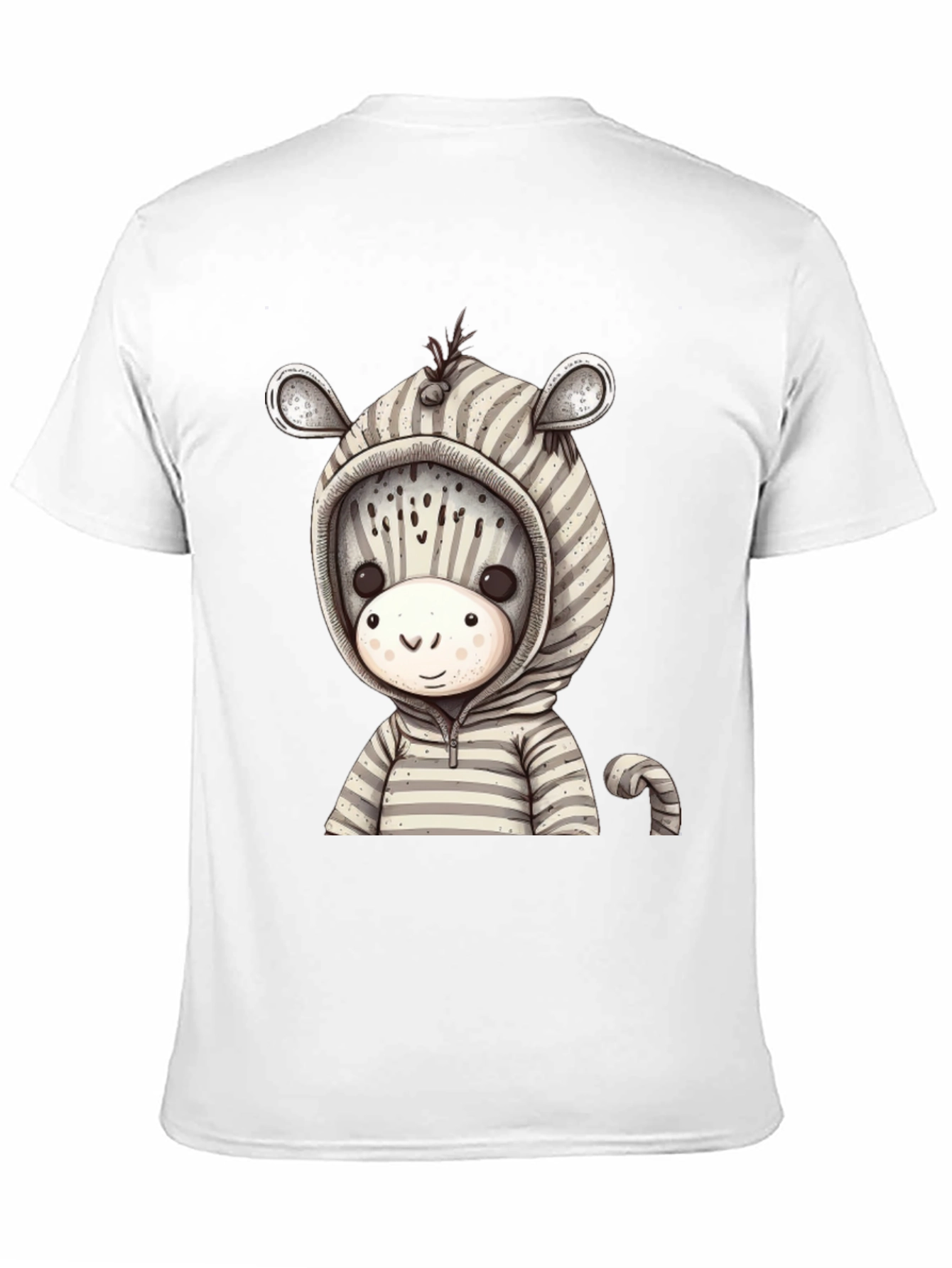 Zebra Hoodie T-Shirt: Cute Cartoon Animal Tee