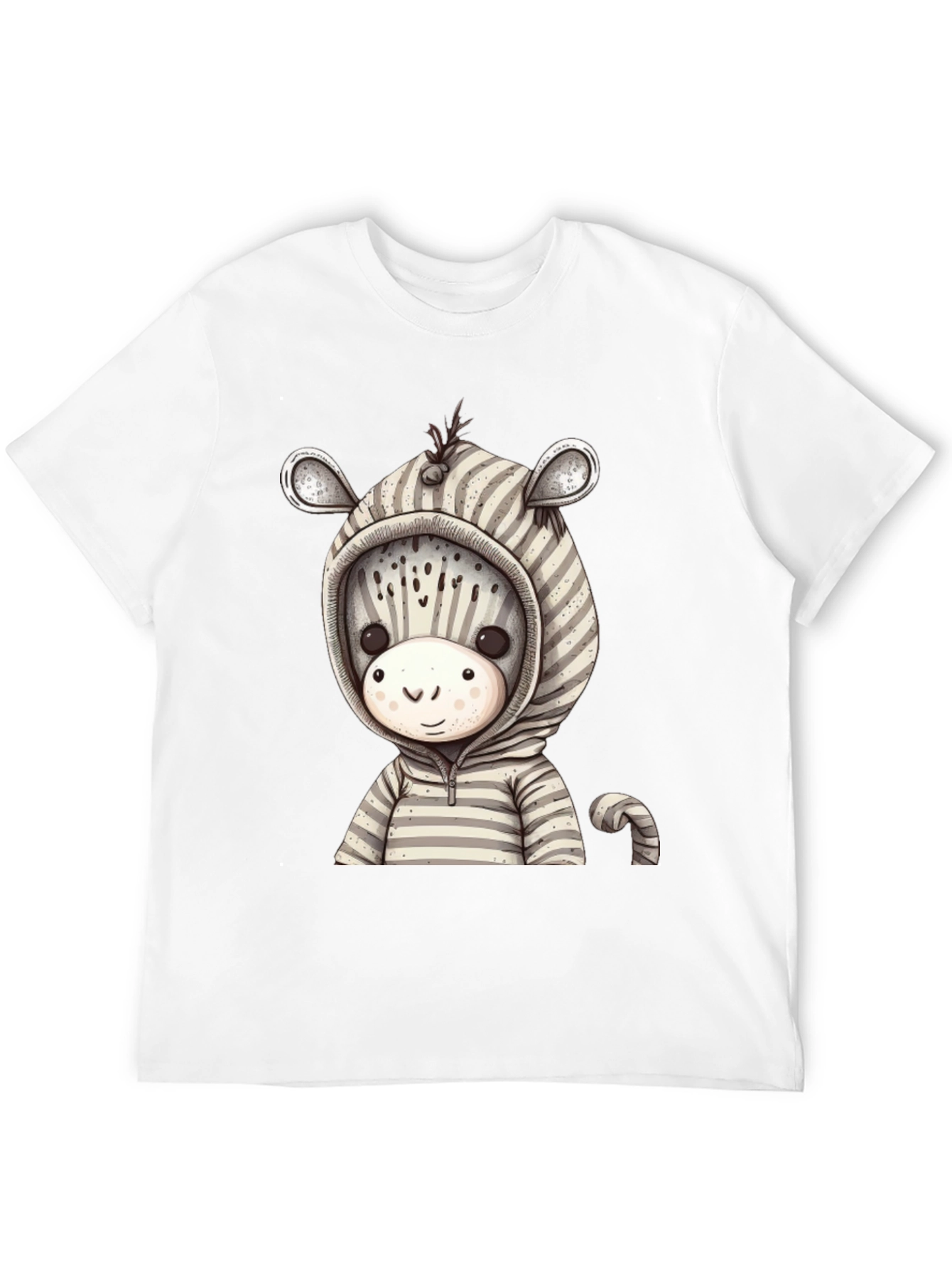 Zebra Hoodie T-Shirt: Cute Cartoon Animal Tee