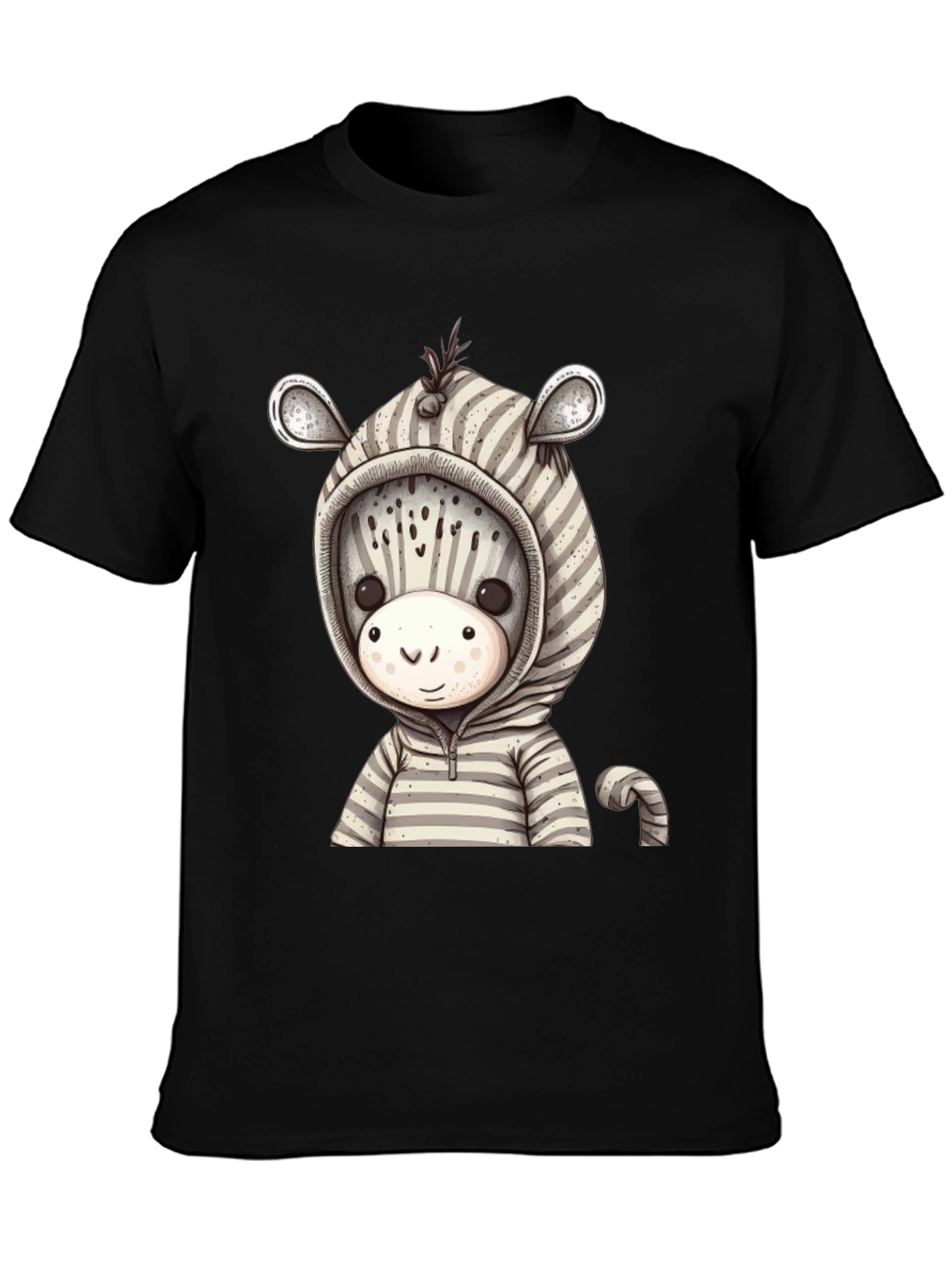 Zebra Hoodie T-Shirt: Cute Cartoon Animal Tee