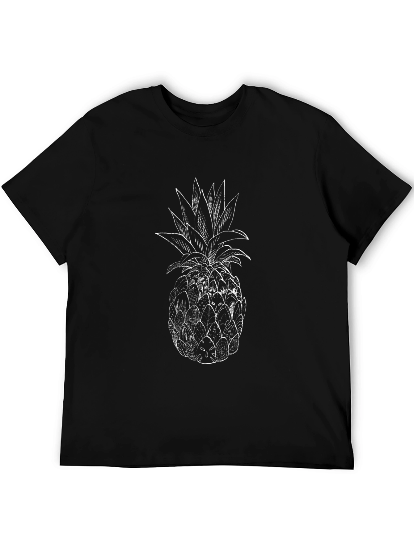 Pineapple Graphic Print Black T-Shirt