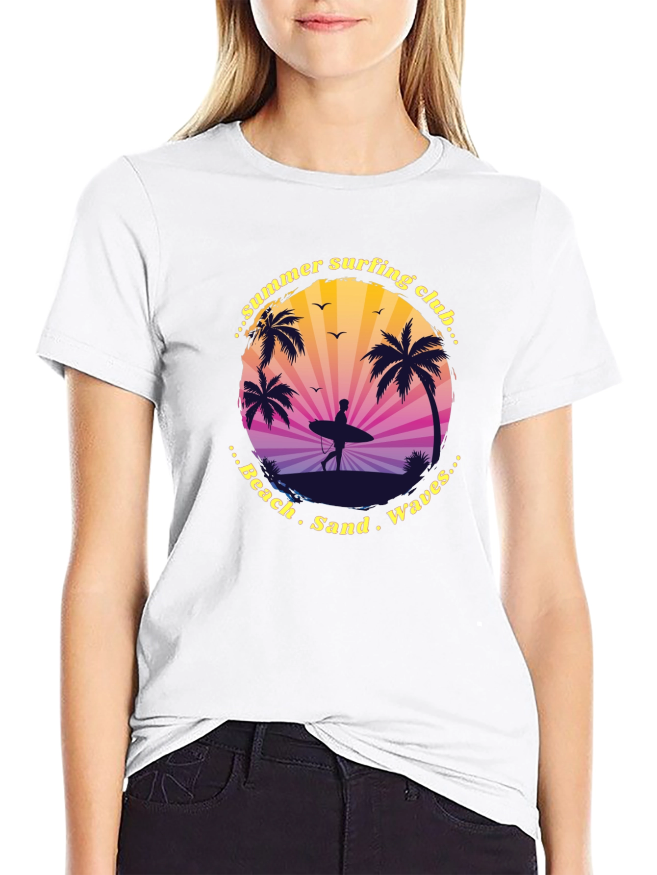 Summer Surfing Club Graphic Tee - Beach Vibes