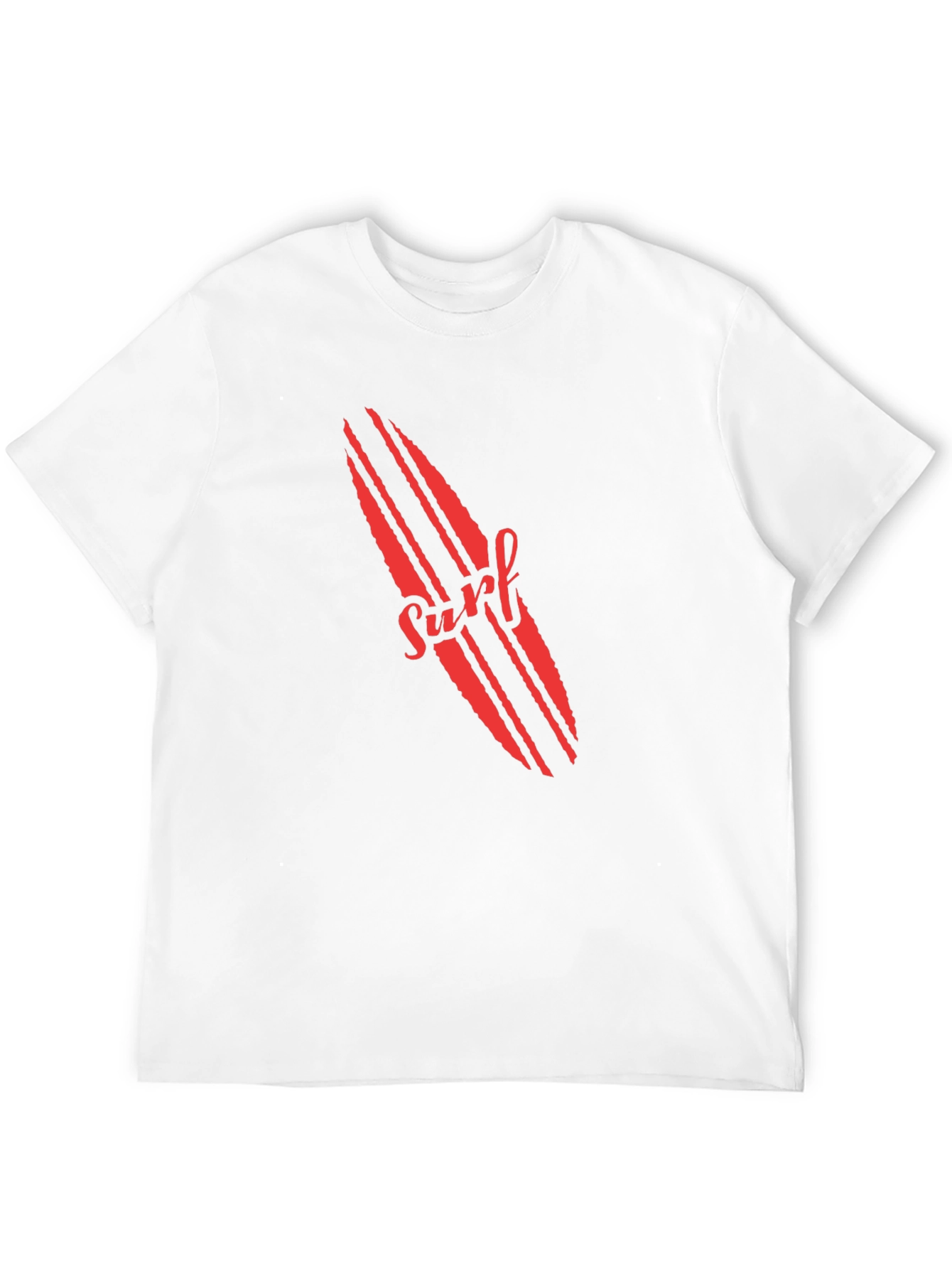 Surfboard Graphic Tee - Red Print on Black