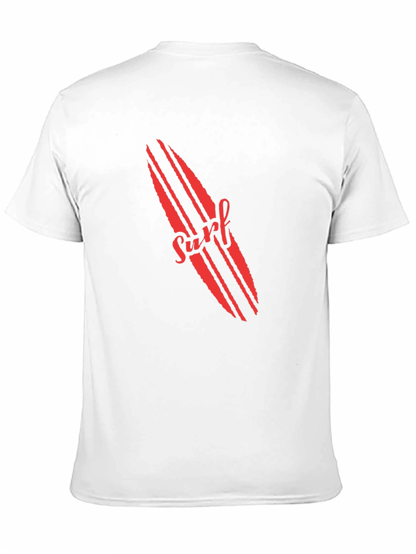 Surfboard Graphic Tee - Red Print on Black