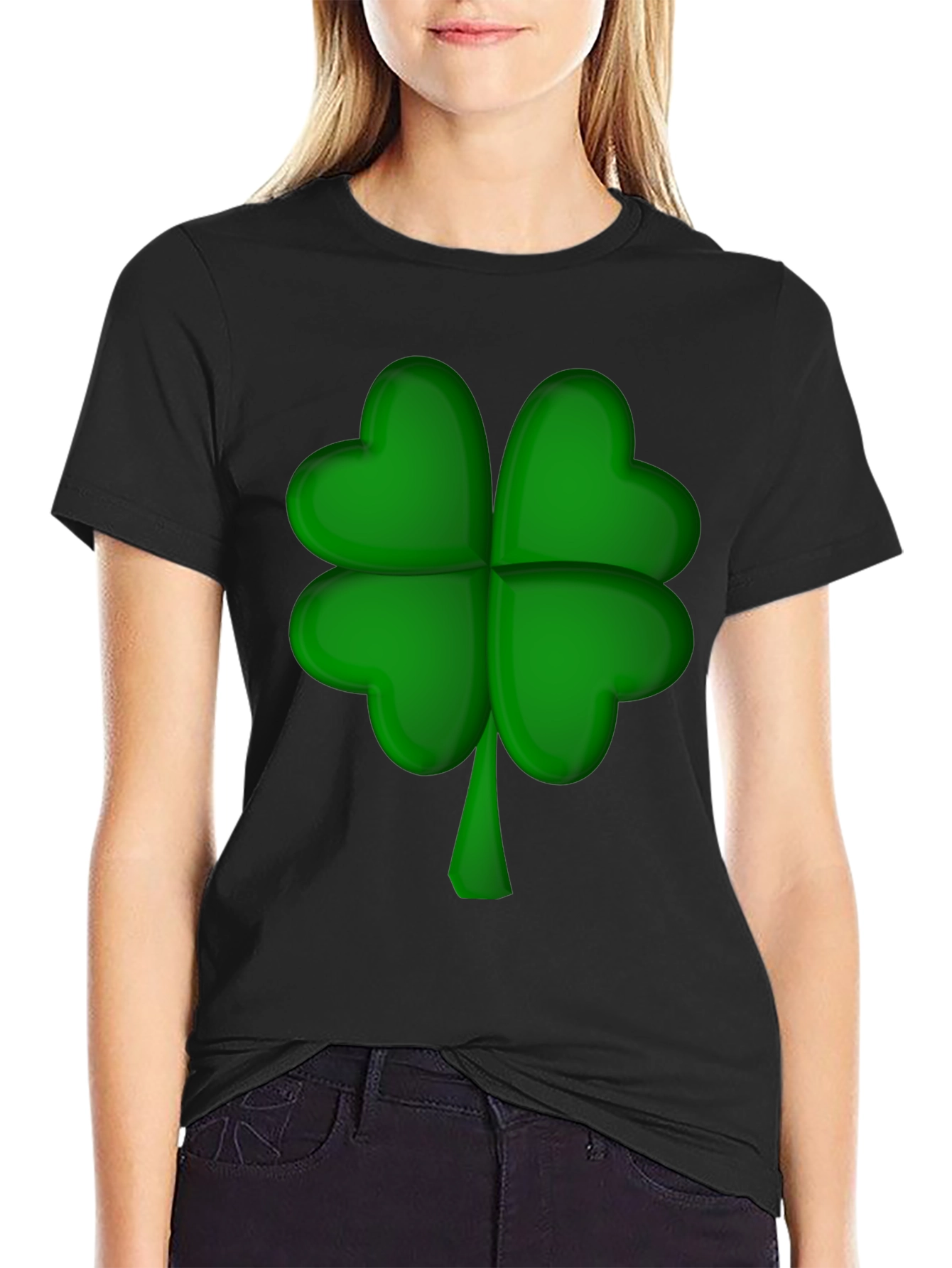 Lucky Four-Leaf Clover Graphic T-Shirt