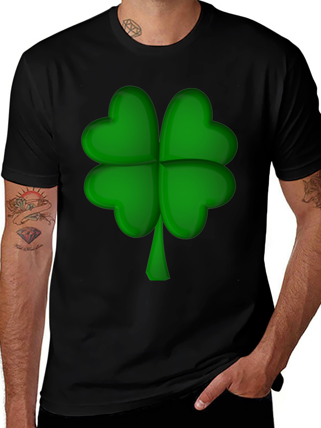 Lucky Four-Leaf Clover Graphic T-Shirt