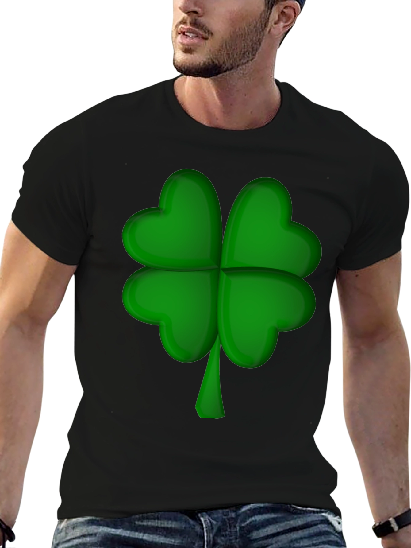 Lucky Four-Leaf Clover Graphic T-Shirt