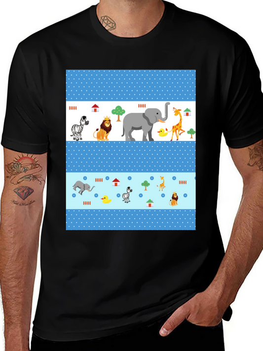 Fun Animal Print Tee - Black Casual Shirt