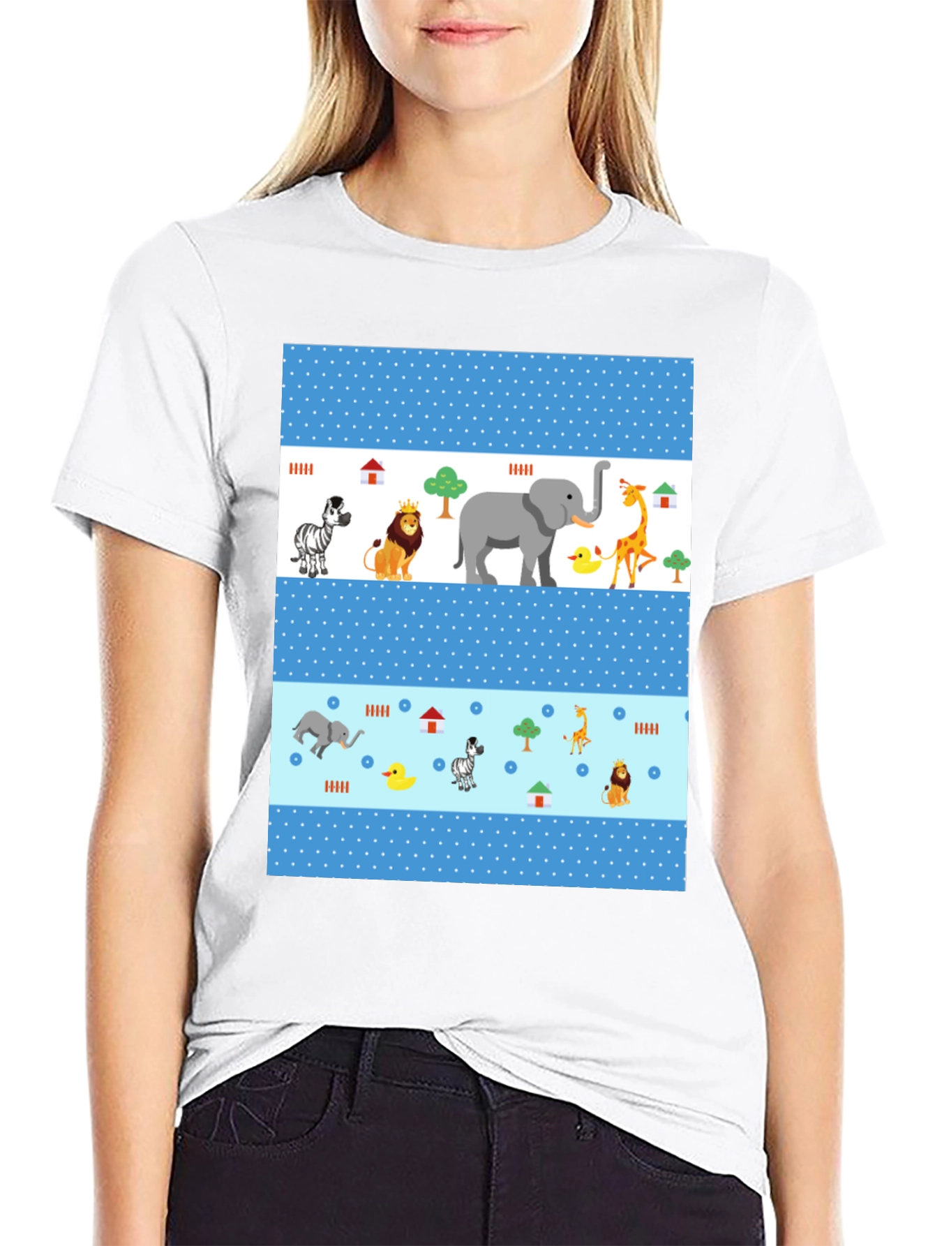 Fun Animal Print Tee - Black Casual Shirt