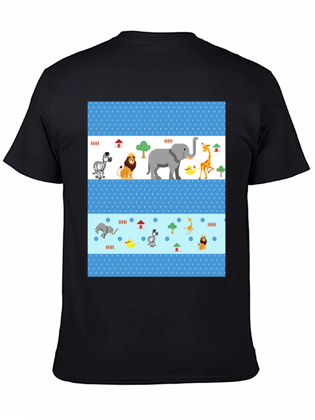 Fun Animal Print Tee - Black Casual Shirt