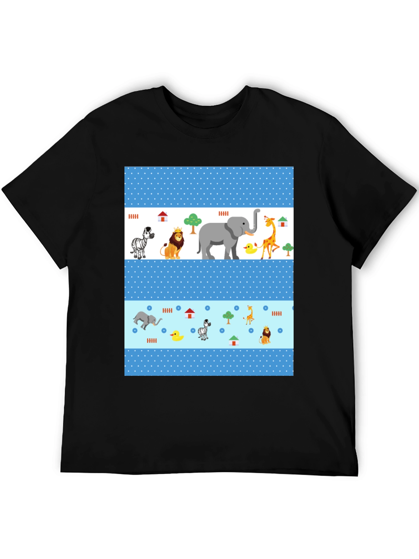 Fun Animal Print Tee - Black Casual Shirt