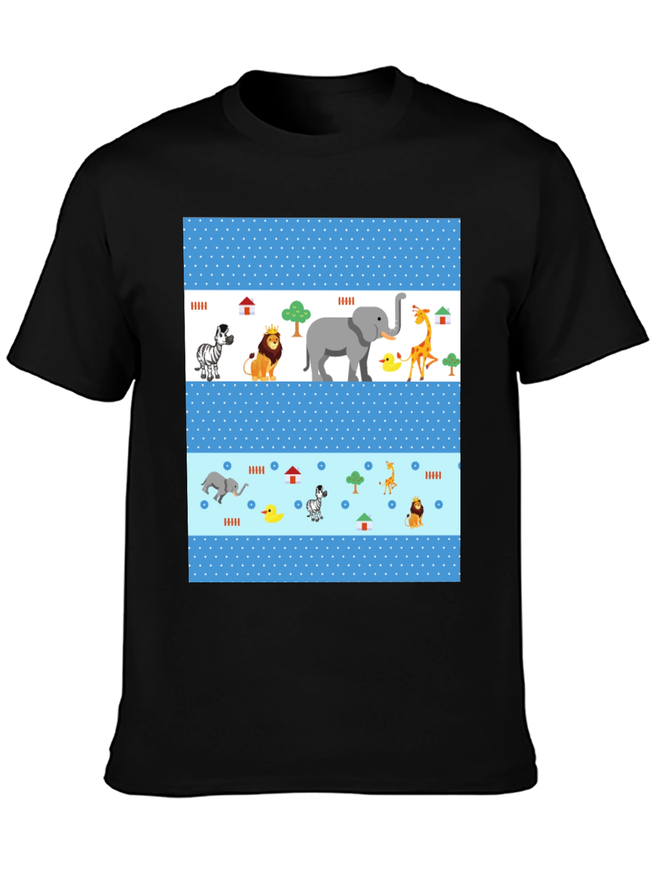 Fun Animal Print Tee - Black Casual Shirt