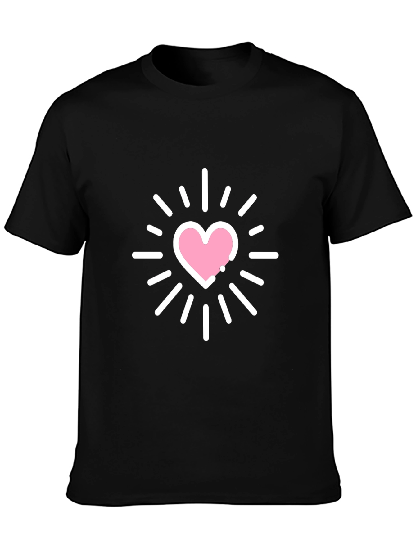 Heart Burst Graphic Tee - Stylish Black T-Shirt