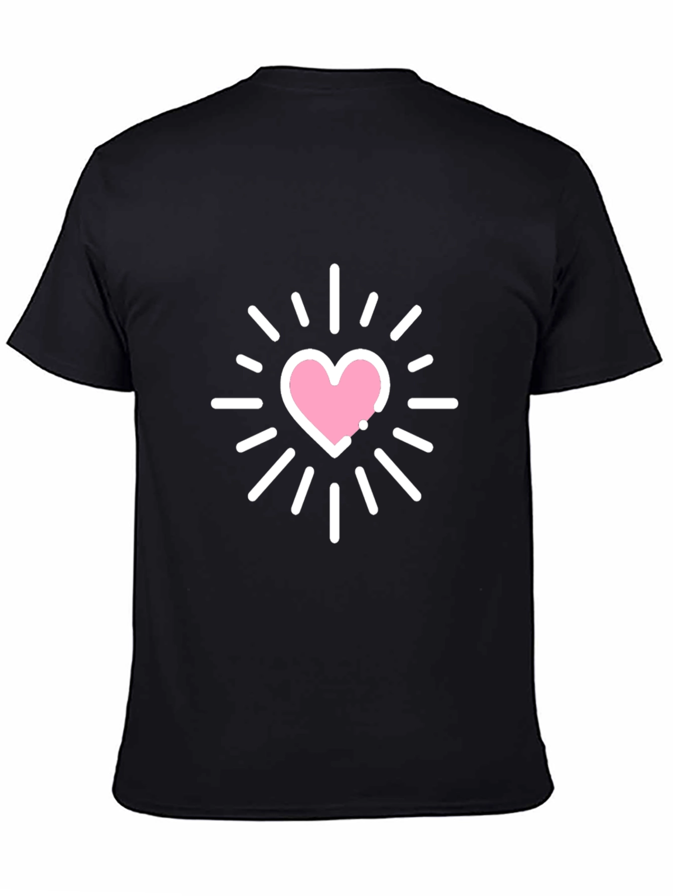 Heart Burst Graphic Tee - Stylish Black T-Shirt