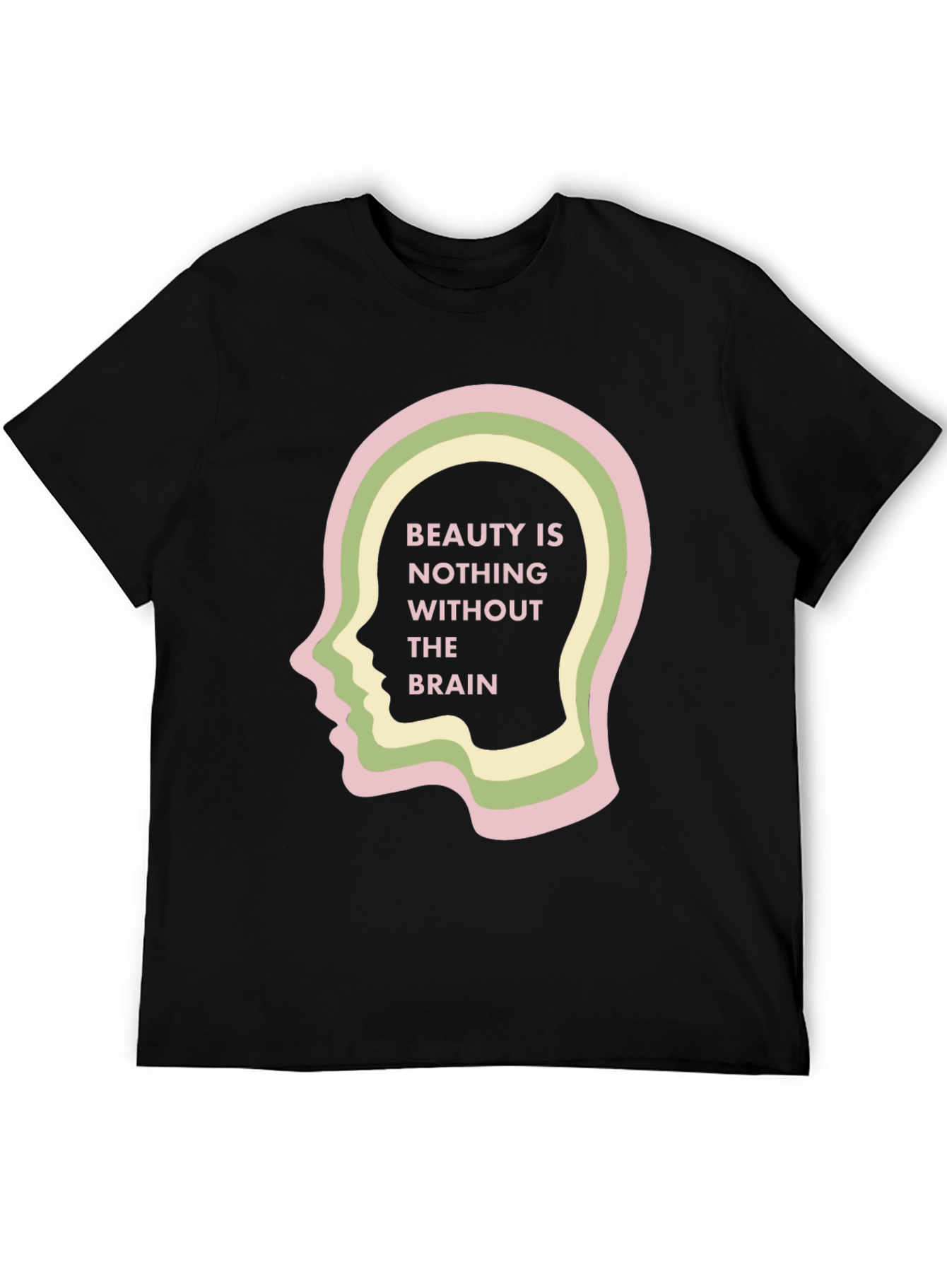 Beauty and Brains Black Graphic Tee