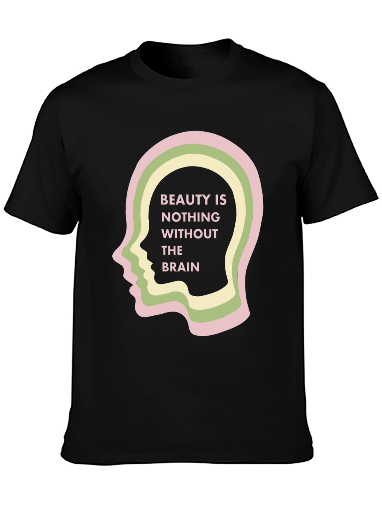 Beauty and Brains Black Graphic Tee