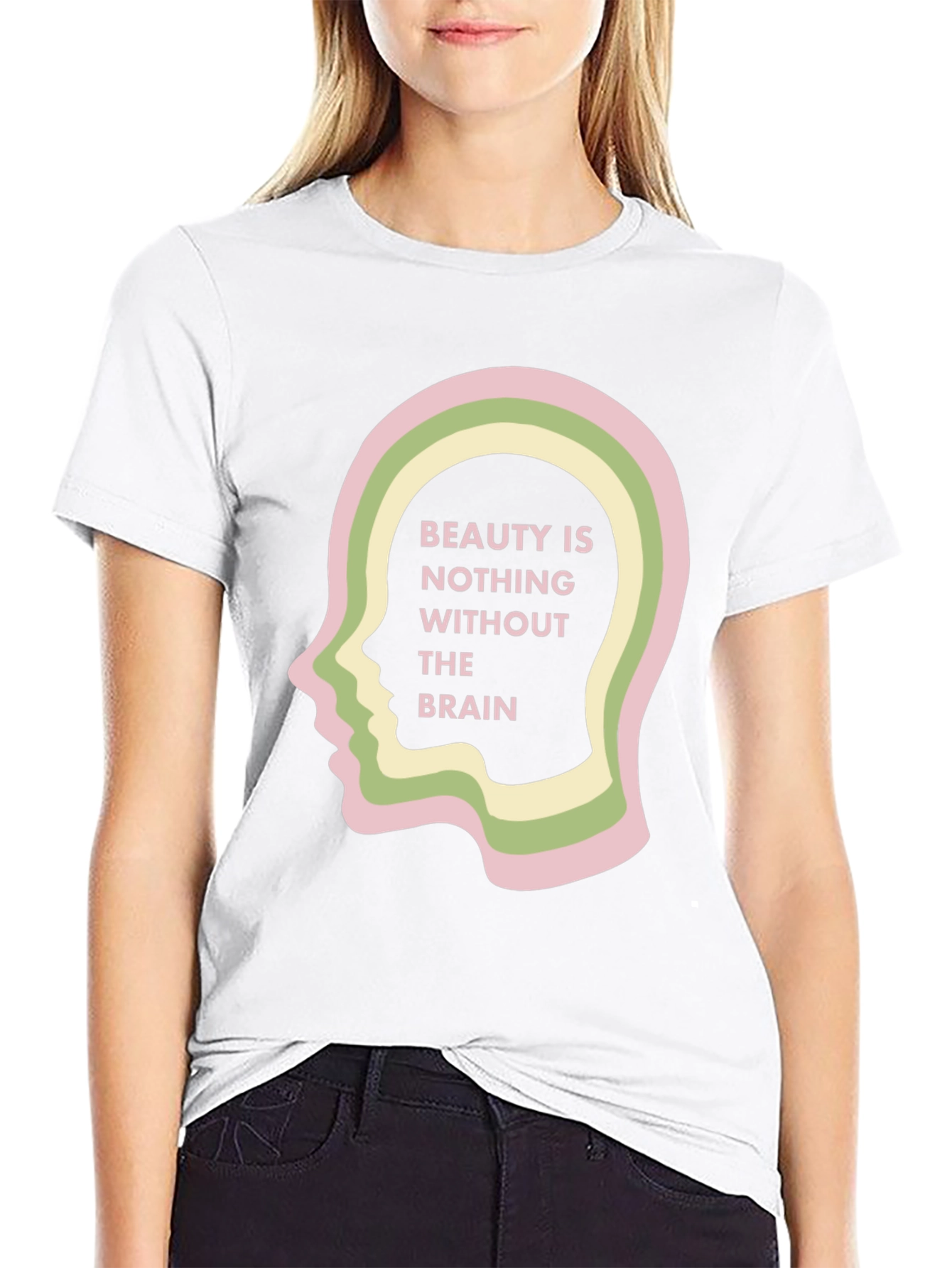 Beauty and Brains Black Graphic Tee
